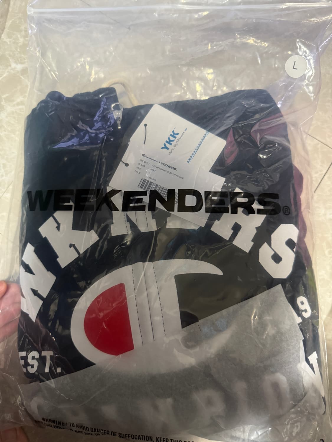 L사이즈 위캔더스 챔피온 네이비 후드집업 상품이미지1