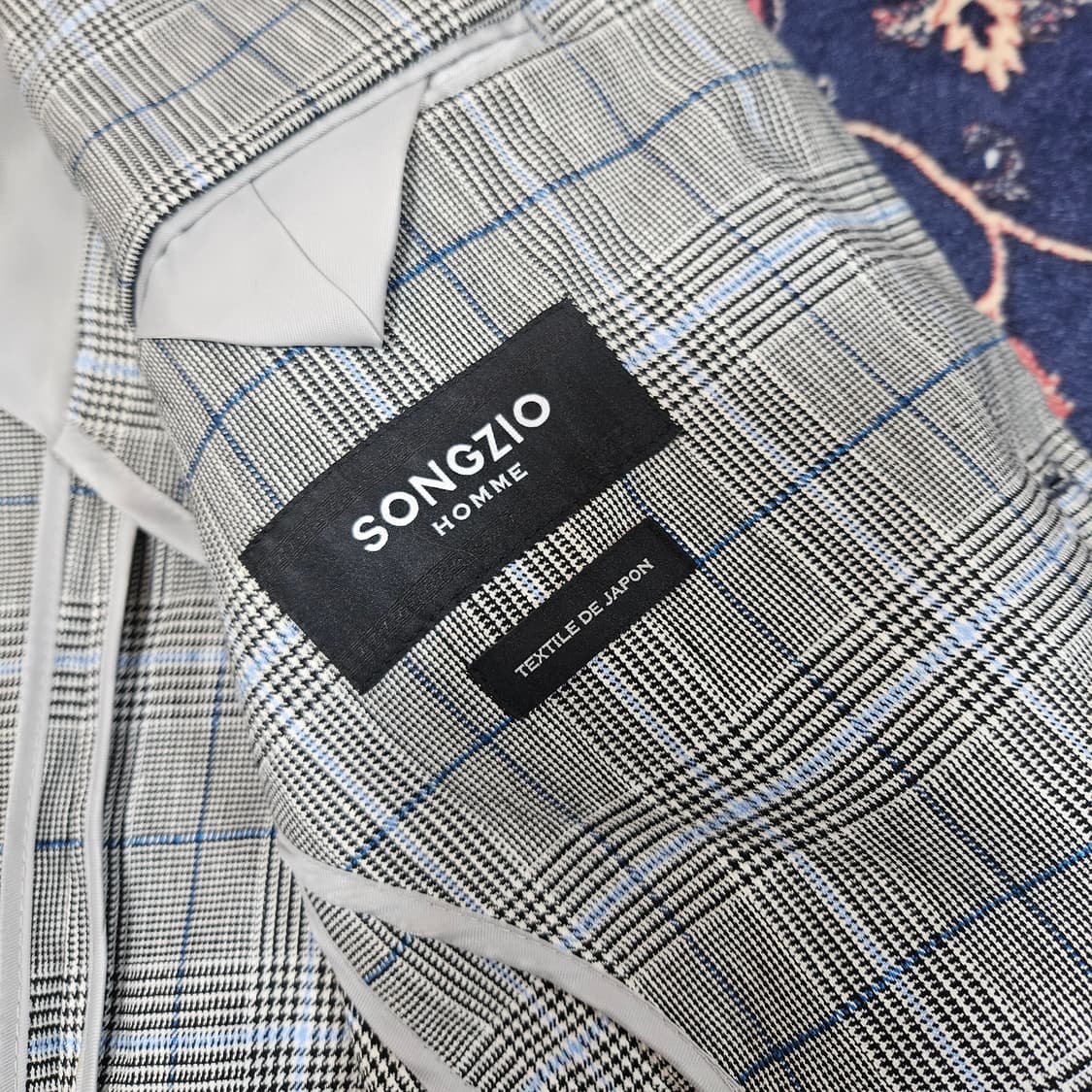 (새상품)송지오옴므 레이온 린넨 혼방 체크 3버튼 블레이져 자켓 상품이미지6
