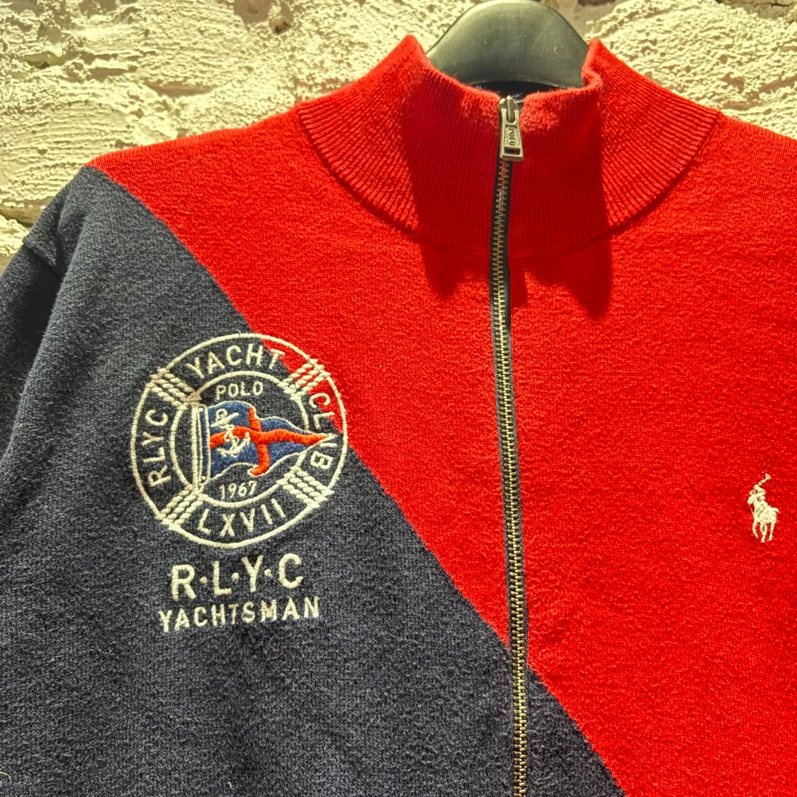 폴로 사선 포인트 니트집업 상품이미지6