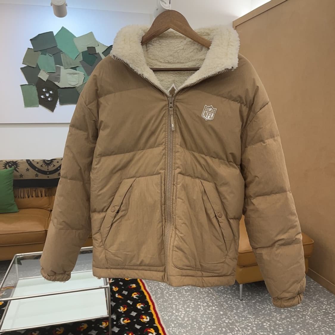 NFL 파일론 유니크 캐주얼 폭닥 리버시블 후리스 패딩 M C08297 상품이미지3