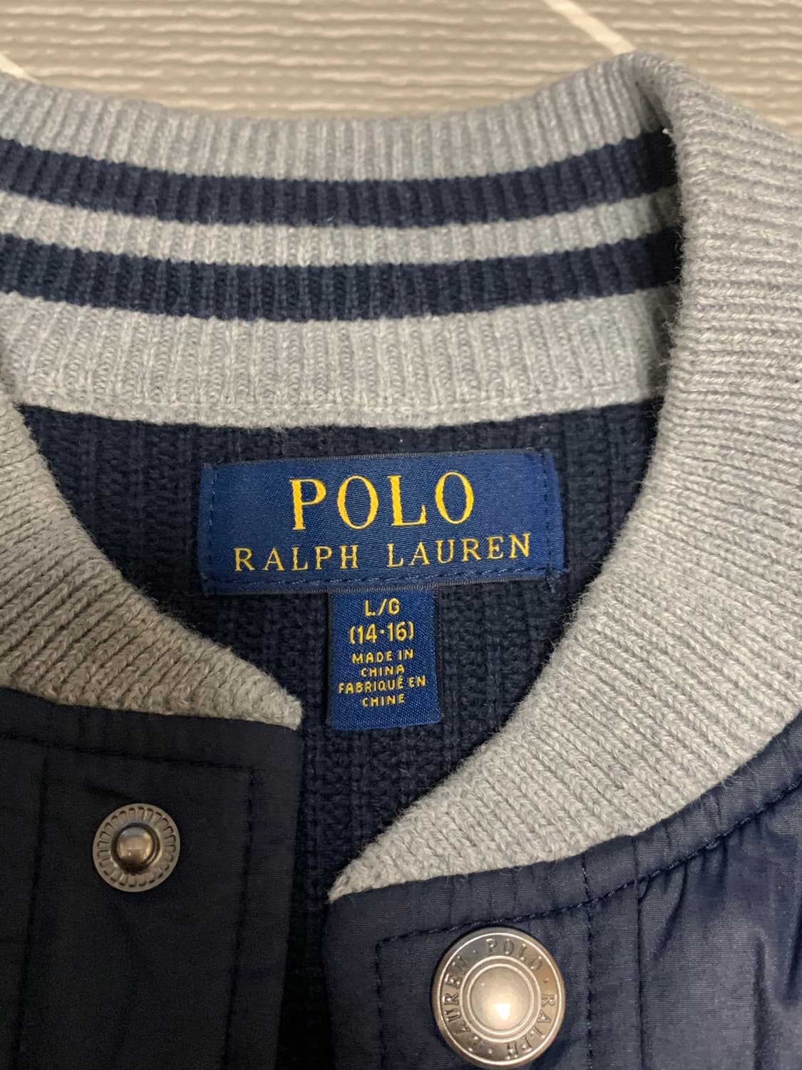 폴로 빅포니 니트패딩 네이비 그레이 상품이미지6