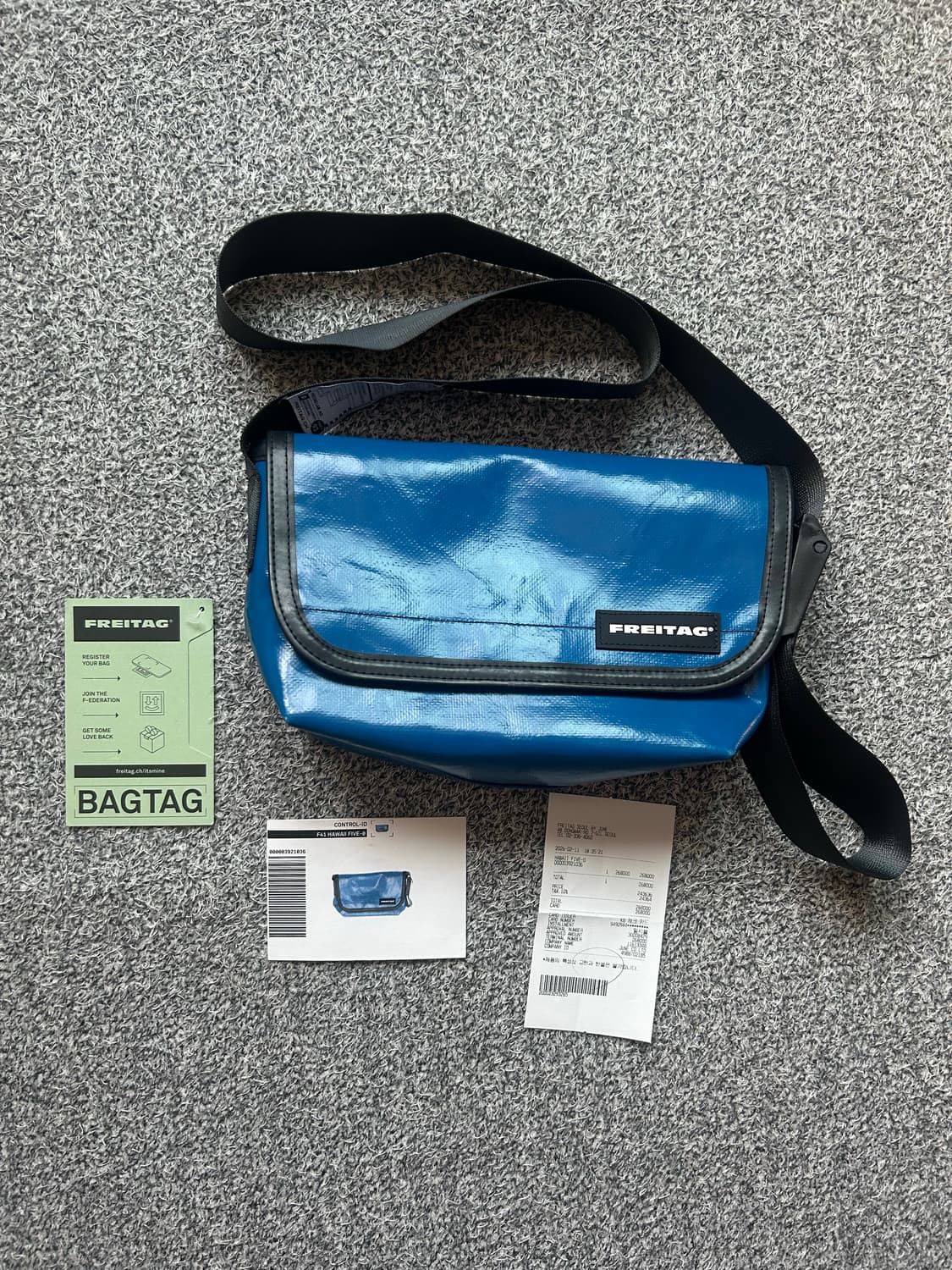 프라이탁 하와이파이브오 하파오 블루 유광 민트택,영수증(O) 상품이미지1