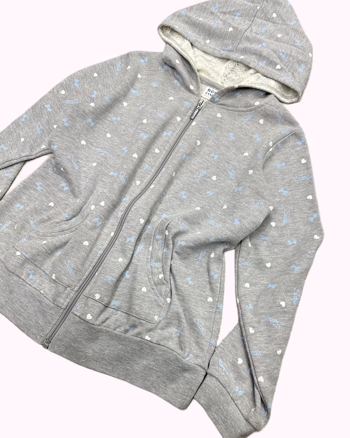 ROSE FANFAN pattern lace hood zip-up 상품이미지3