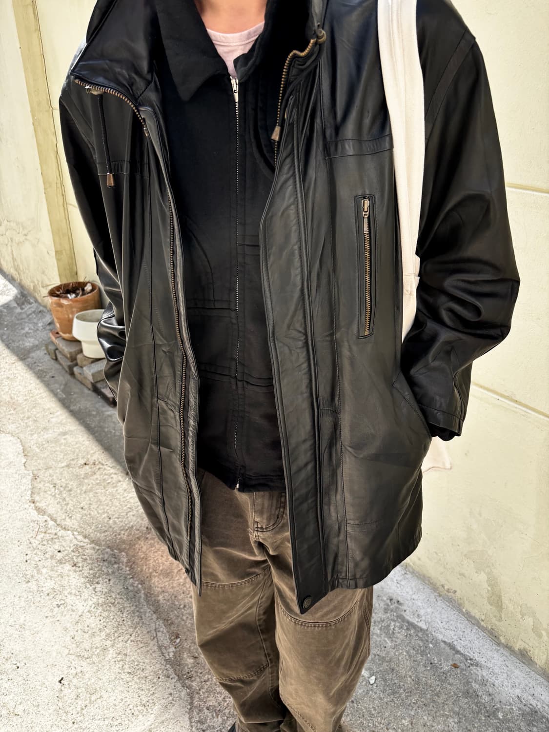 vtg toggle lambskin car coat 상품이미지3