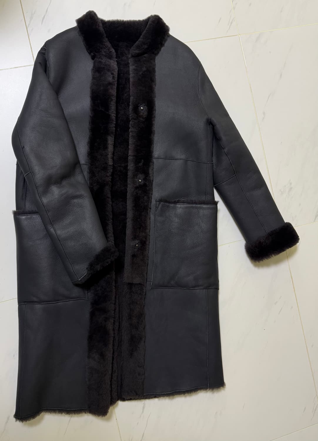 무스탕 퍼 자켓 롱 코트 상품이미지1