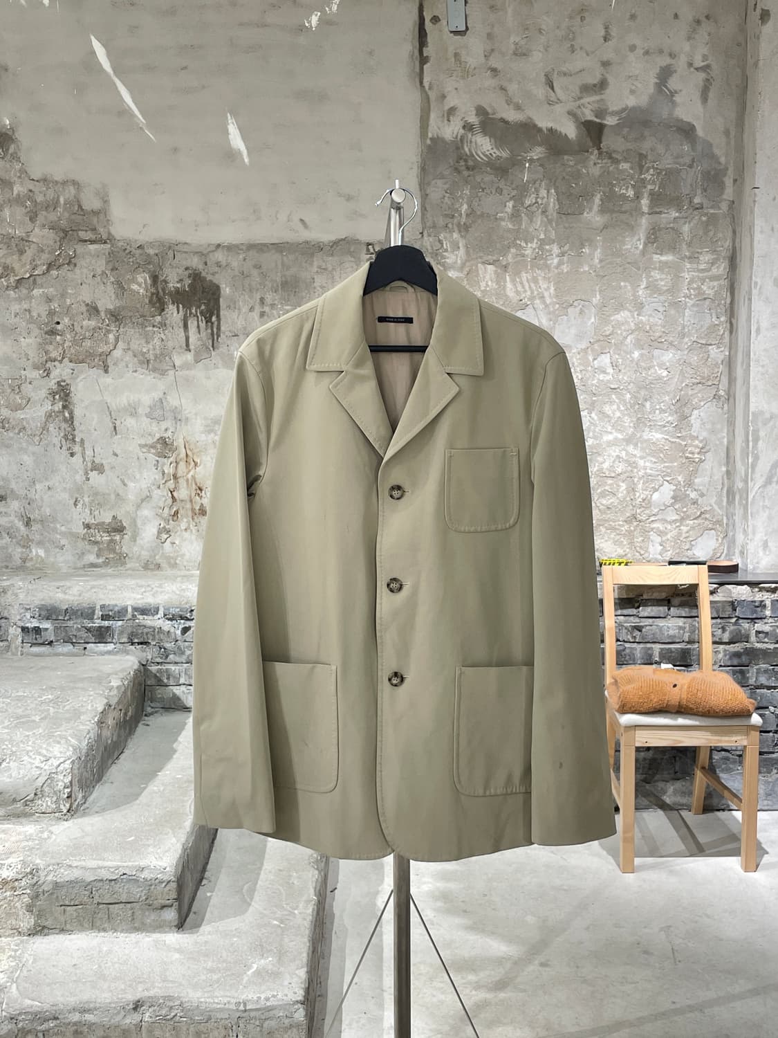 프라다 베이지 멀티 포켓 3B 폴리에스터 블레이저 상품이미지1