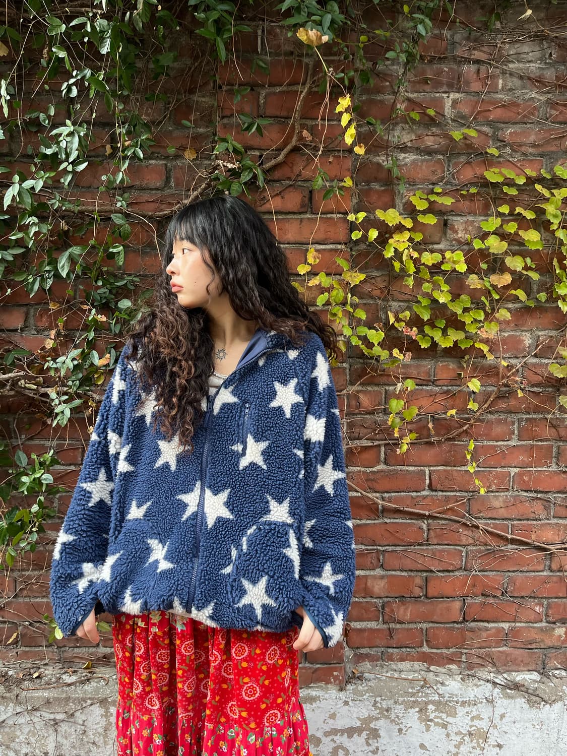 일본무드 별 패턴 후리스 상품이미지3