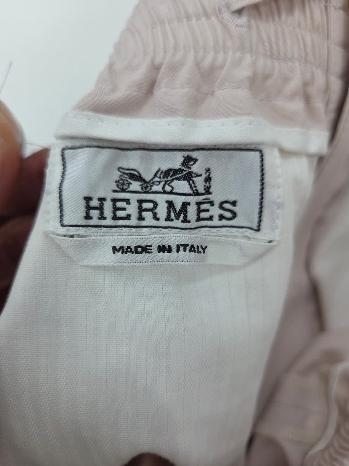 40 에르메스 연핑크 밴딩 면 팬츠 상품이미지5