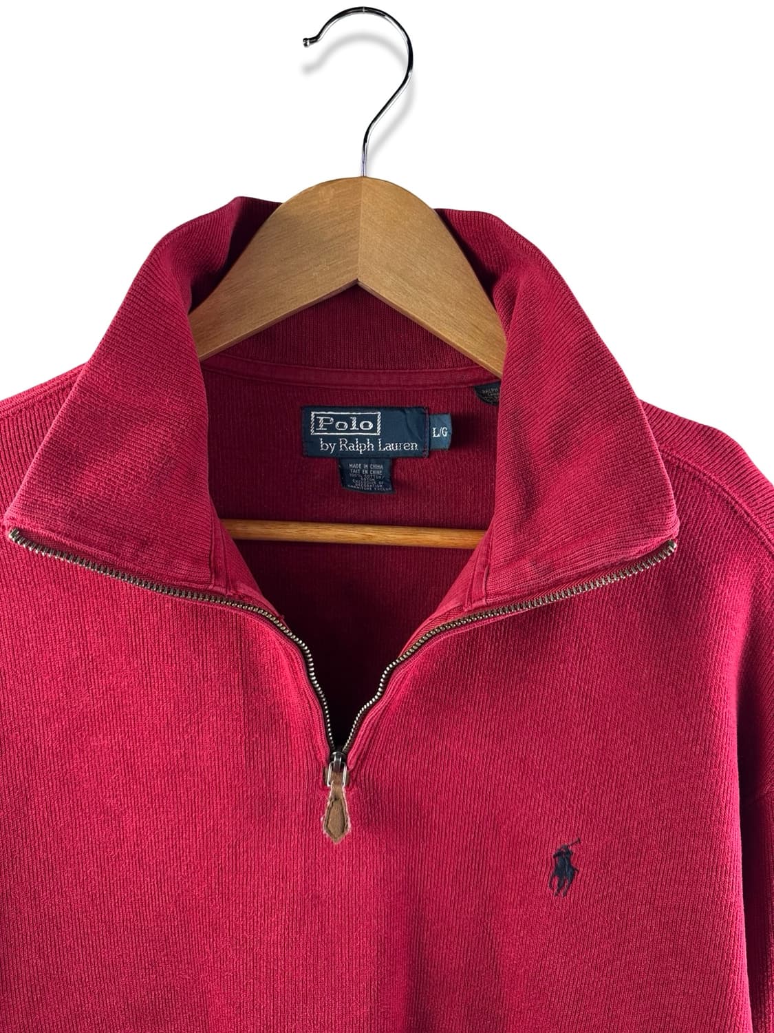 폴로 딥레드 반집업 니트1943 상품이미지3