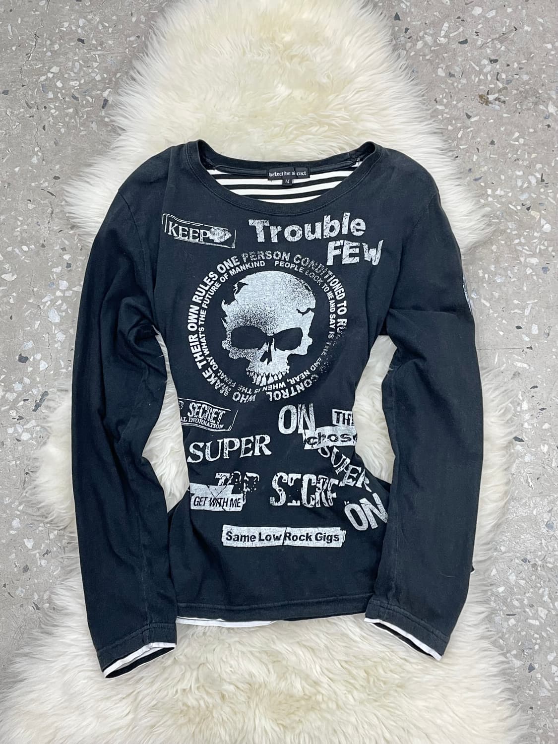 펑크 프린팅 레이어드 슬리브 상품이미지2