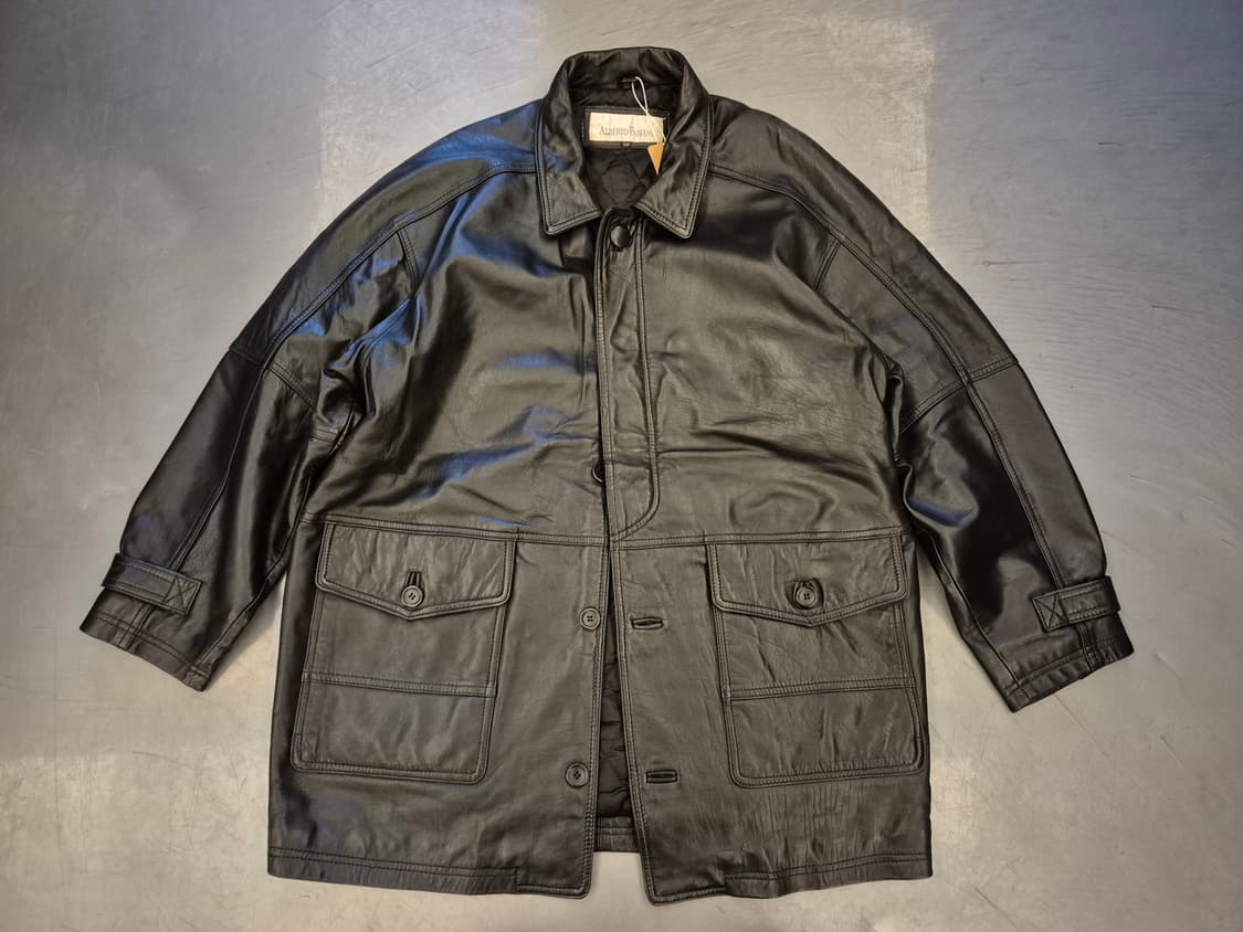 90s Alberto Fabiani 양가죽 하프 자켓 상품이미지2