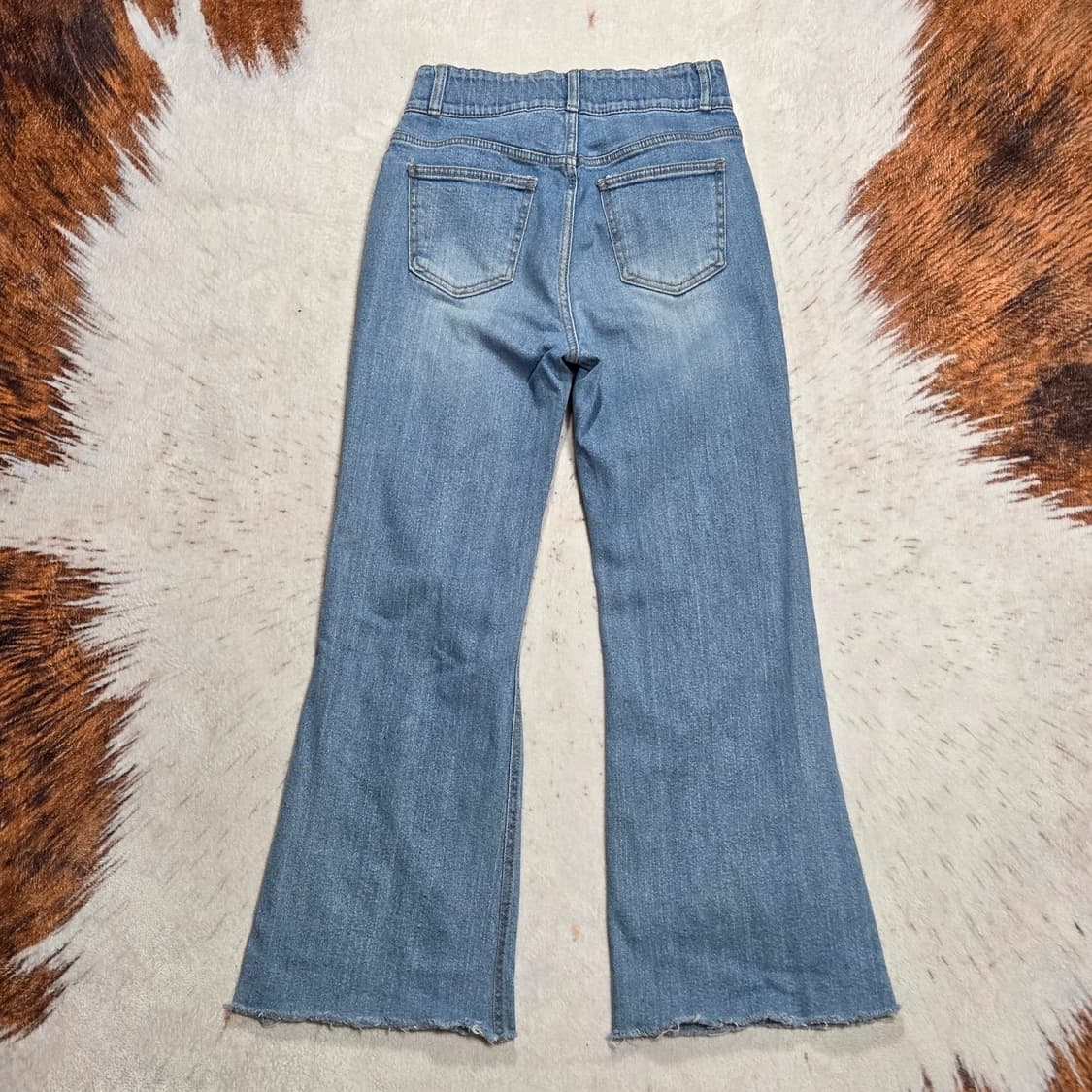 투버튼 풀밴딩 하이웨스트 연청 부츠컷 데님 팬츠 상품이미지4