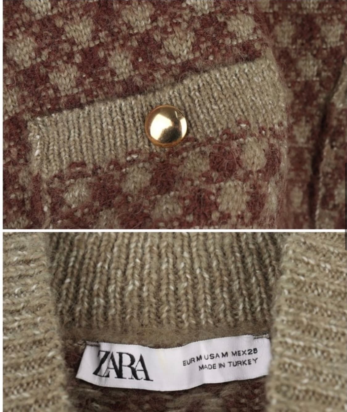 [ZARA] 아가일 빈티지 미니 니트 원피스 상품이미지2