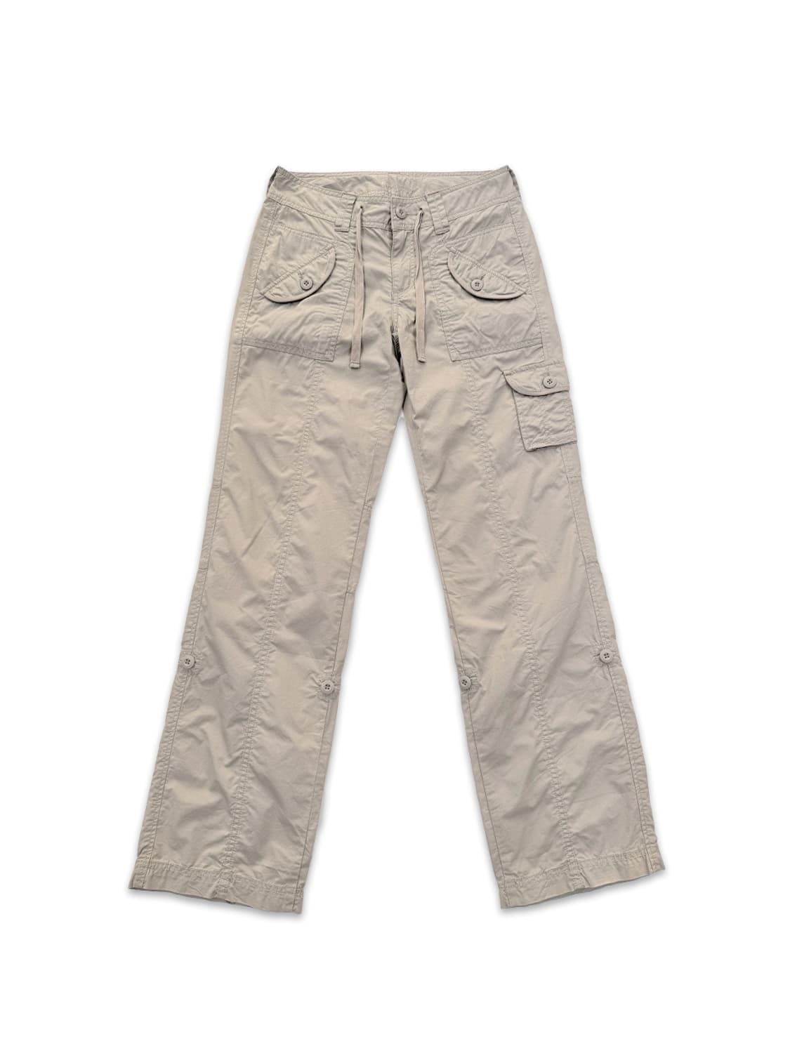빈티지 initial 베이지 로우라이즈 카고 와이드 팬츠 상품이미지1