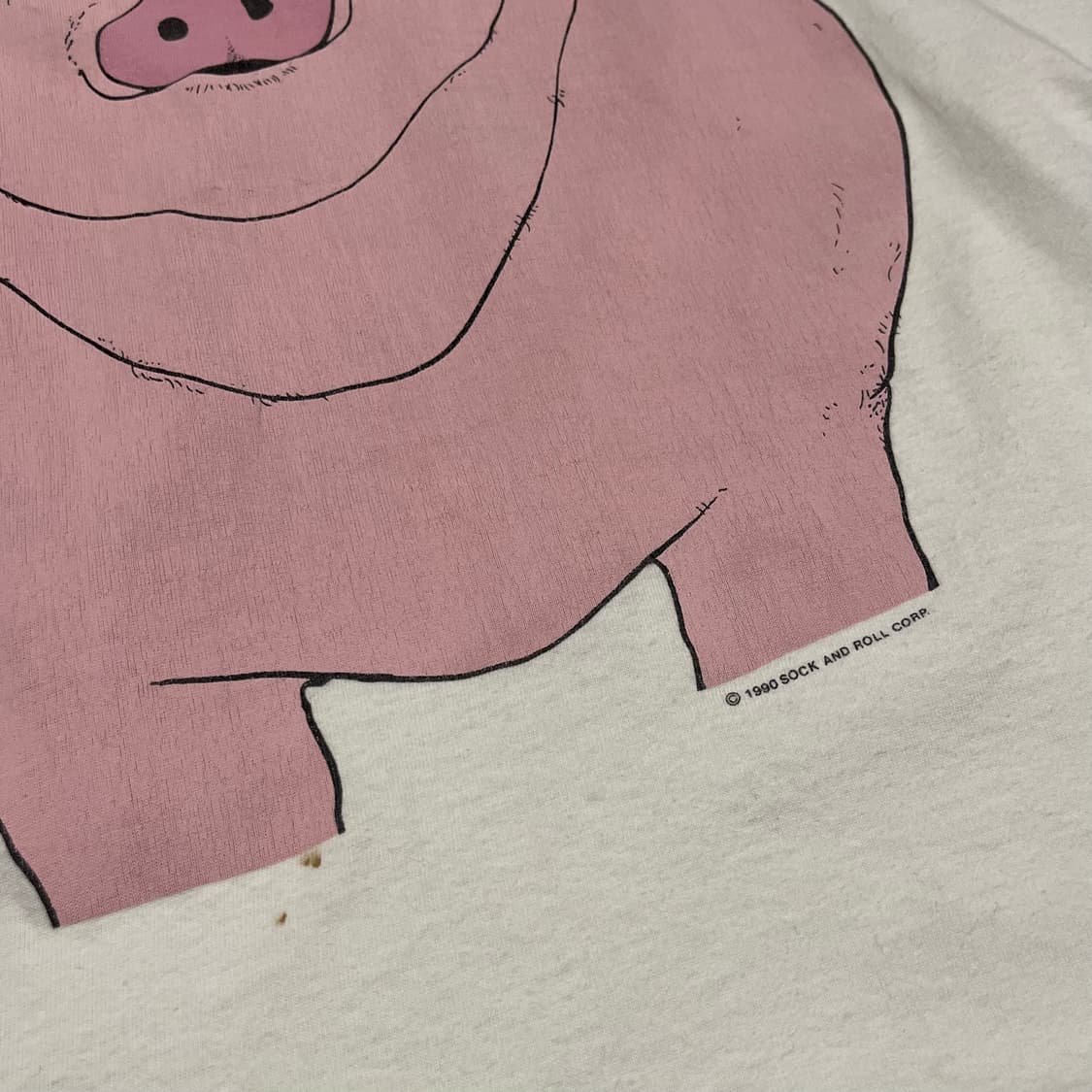 90s Big Face Pig 돼지 티셔츠 (105) 상품이미지2