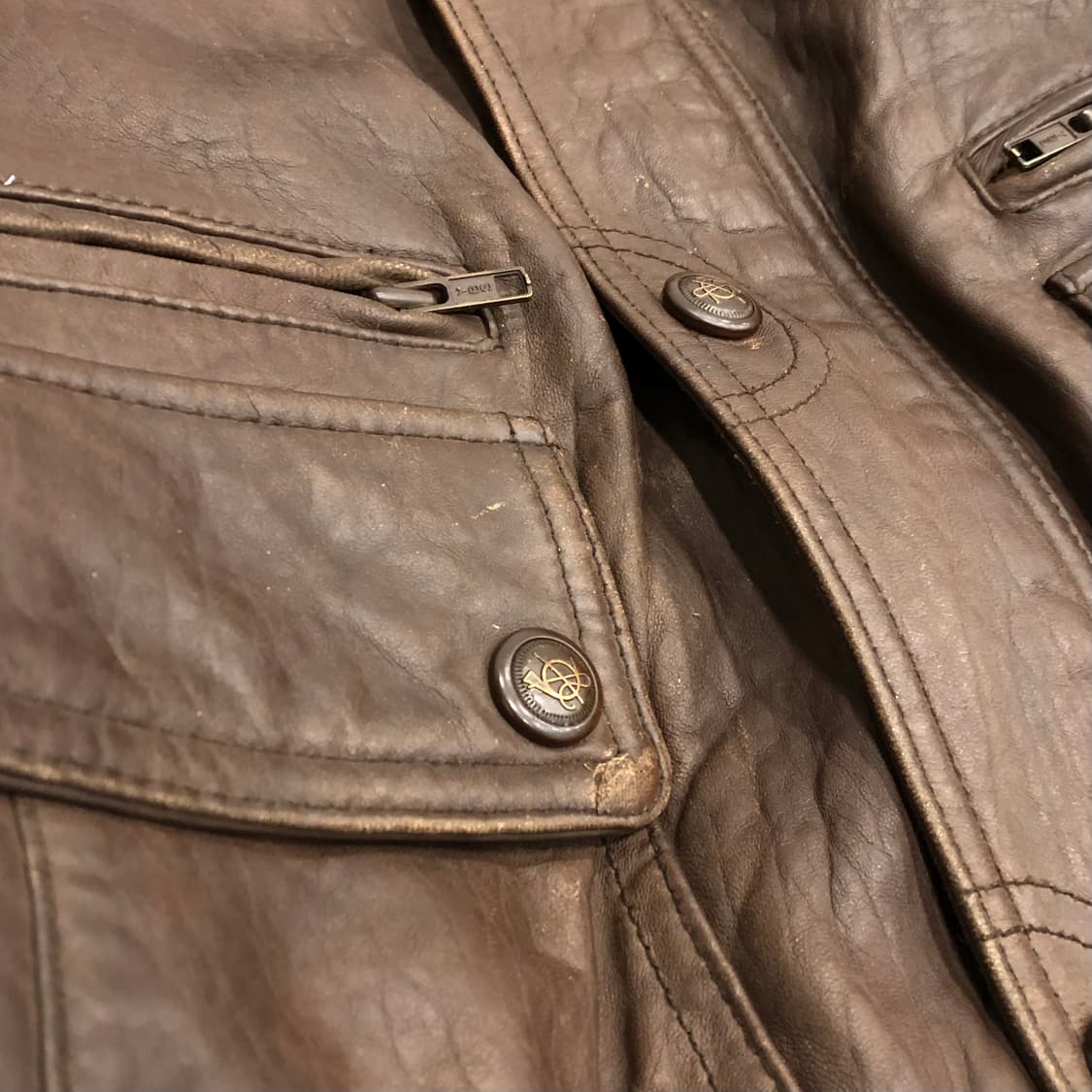 언더우드 빈티지 양가죽 봄버 브라운 레더 가죽 자켓 상품이미지6