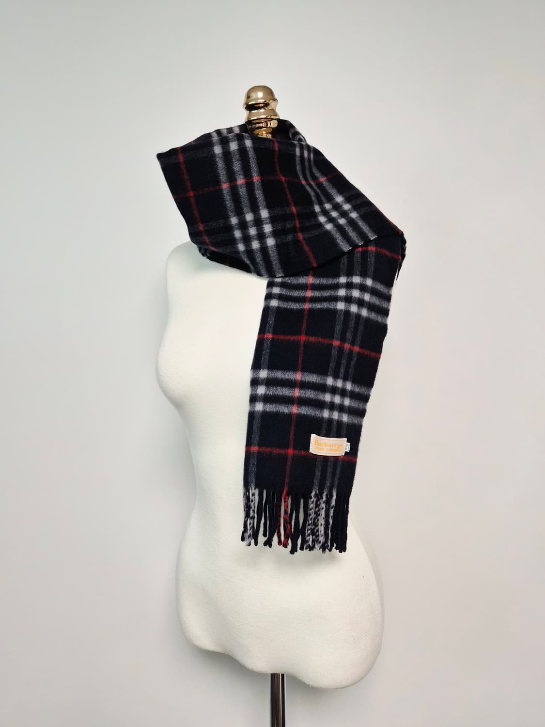 버버리 네이비 노바체크 캐시미어100 머플러 목도리 상품이미지1