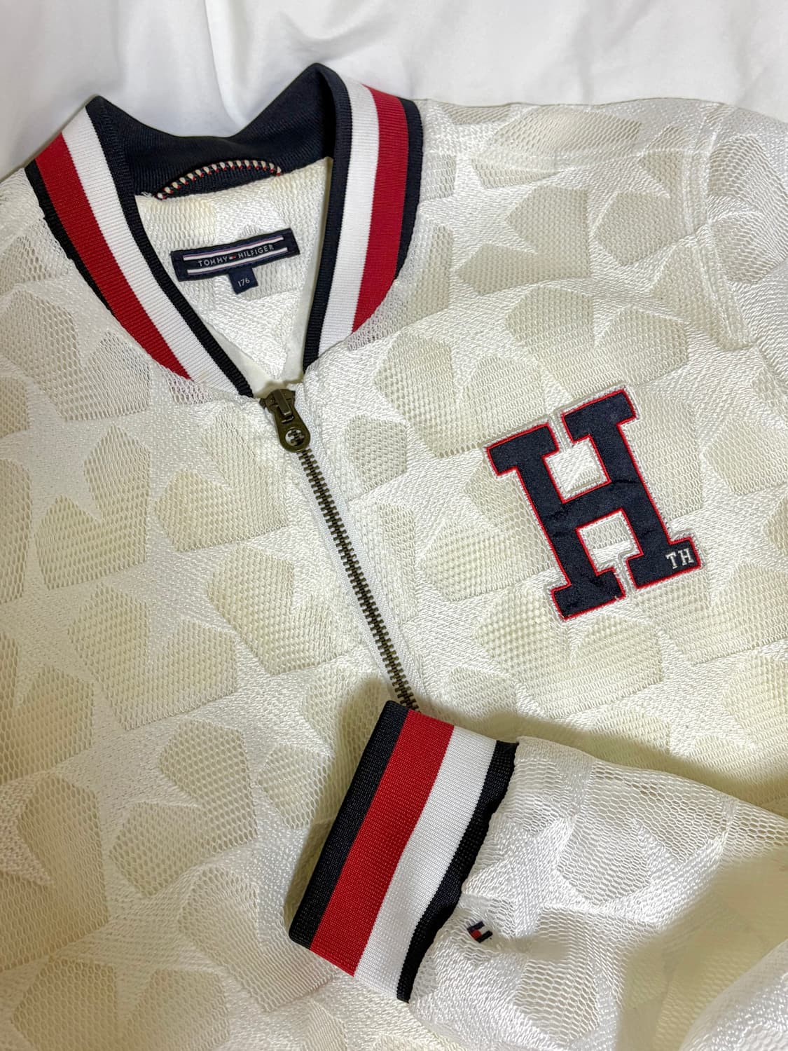 TOMMY HILFIGER 타미힐피거 화이트 매쉬 블루종 상품이미지2