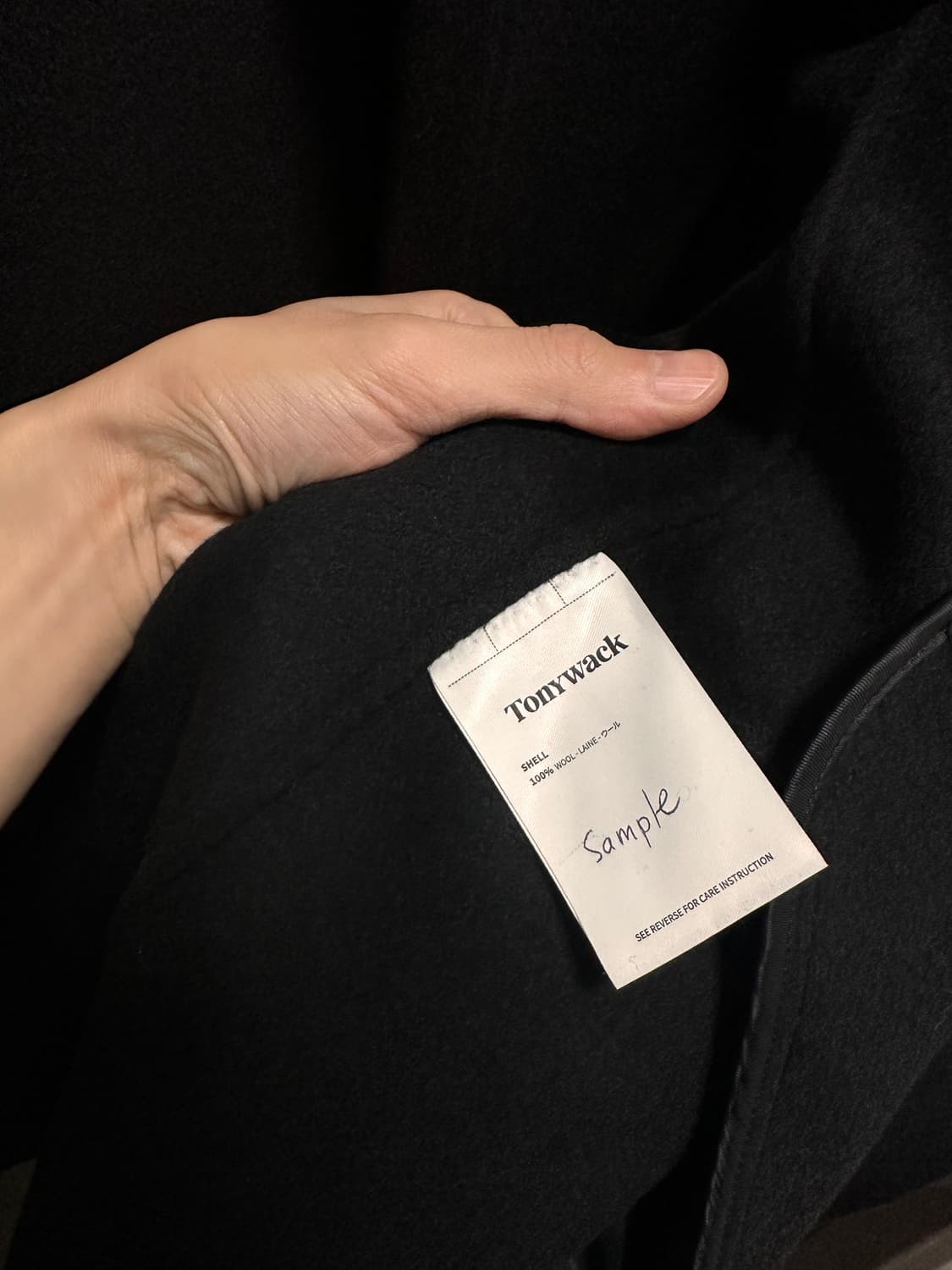 토니웩 핸드메이드 캐시미어 벨티드 코트 23fw 블랙 L 상품이미지6
