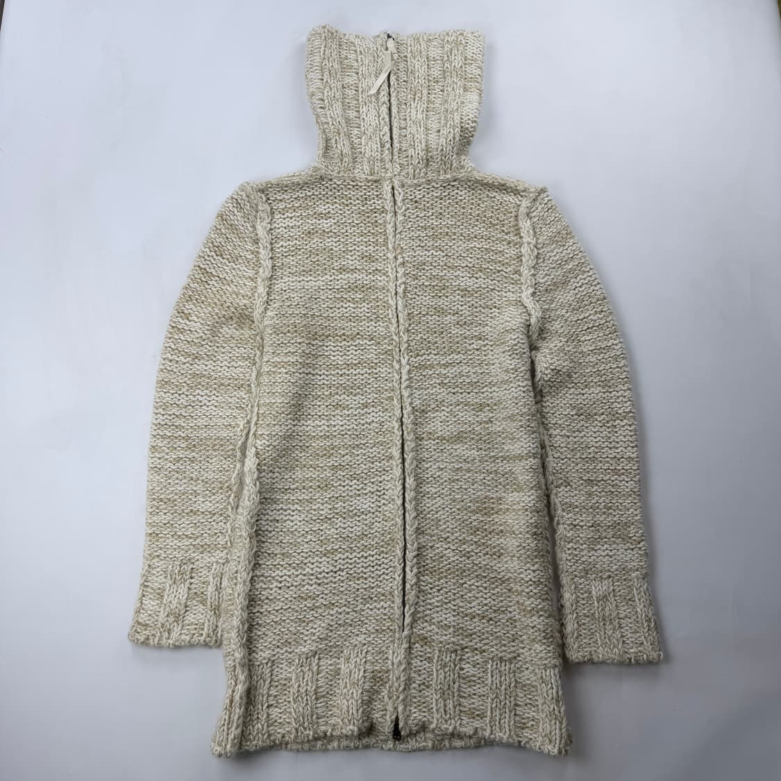 돌체앤가바나 하이넥 롱 립 울&모헤어 풀 집업 가디건 상품이미지2