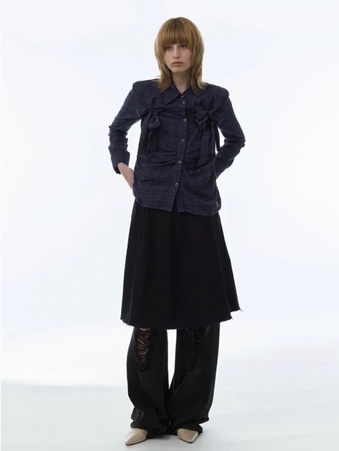 밀로우먼 리본타이셔츠 택안뗀 새상품 상품이미지3