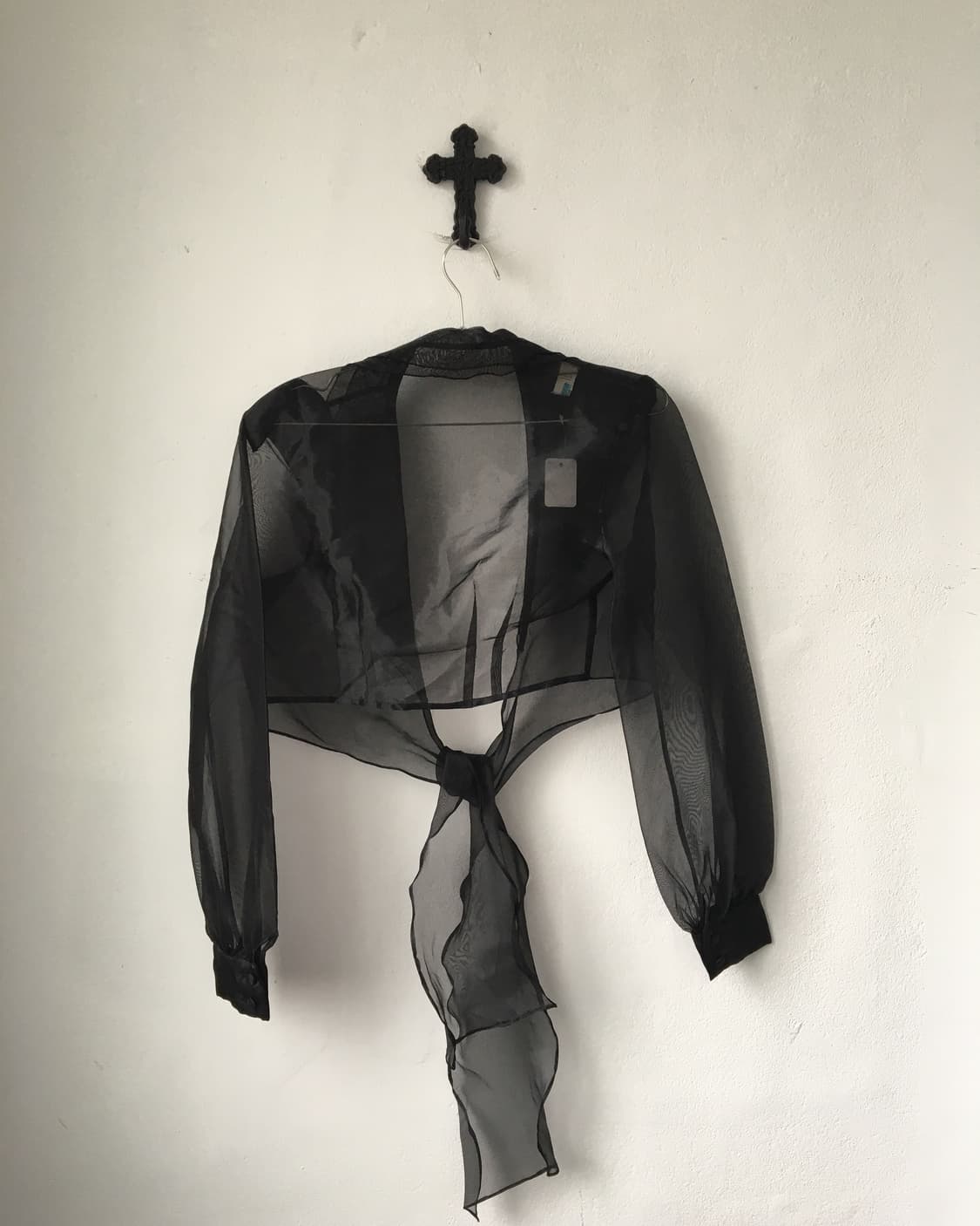 Organza tied cardigan 상품이미지2