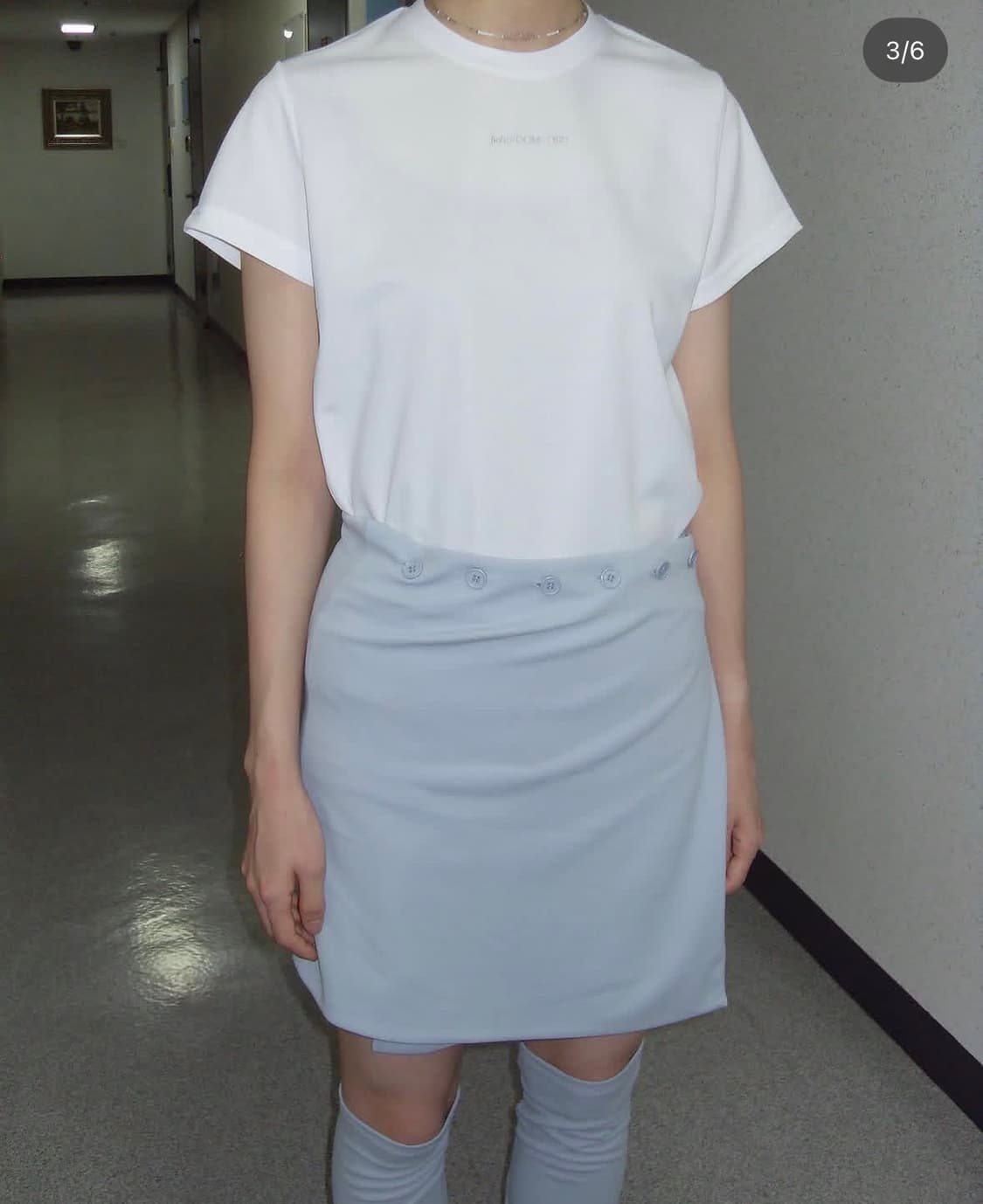 Jichoi 지초이 23-004 반팔 랩스커트 레그워머 스카이블루 상품이미지1