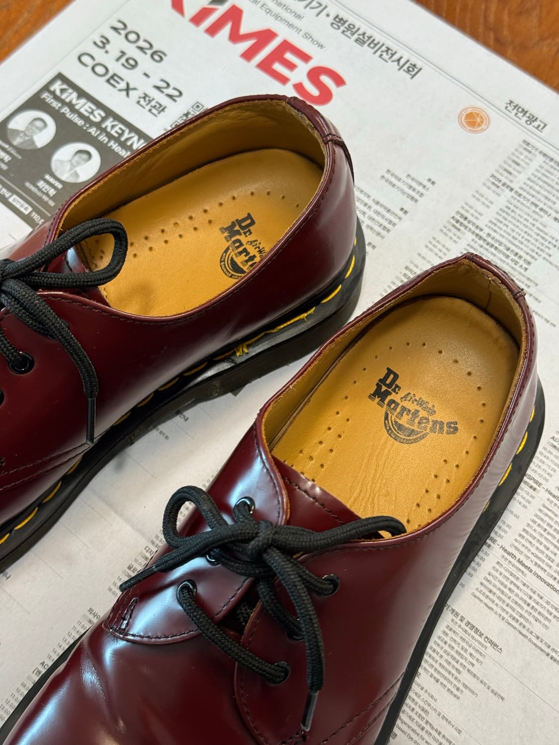 (250)닥터마틴 1461 체리 레드 3홀 새상품급 상품이미지3