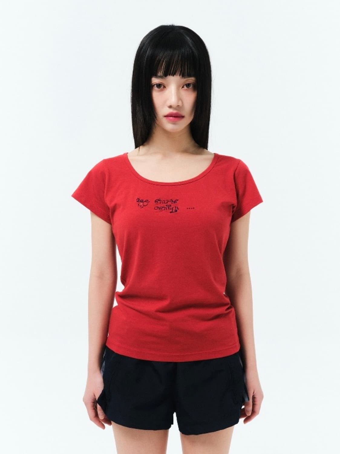 Oshigh Basic Tee RubyRed 상품이미지5