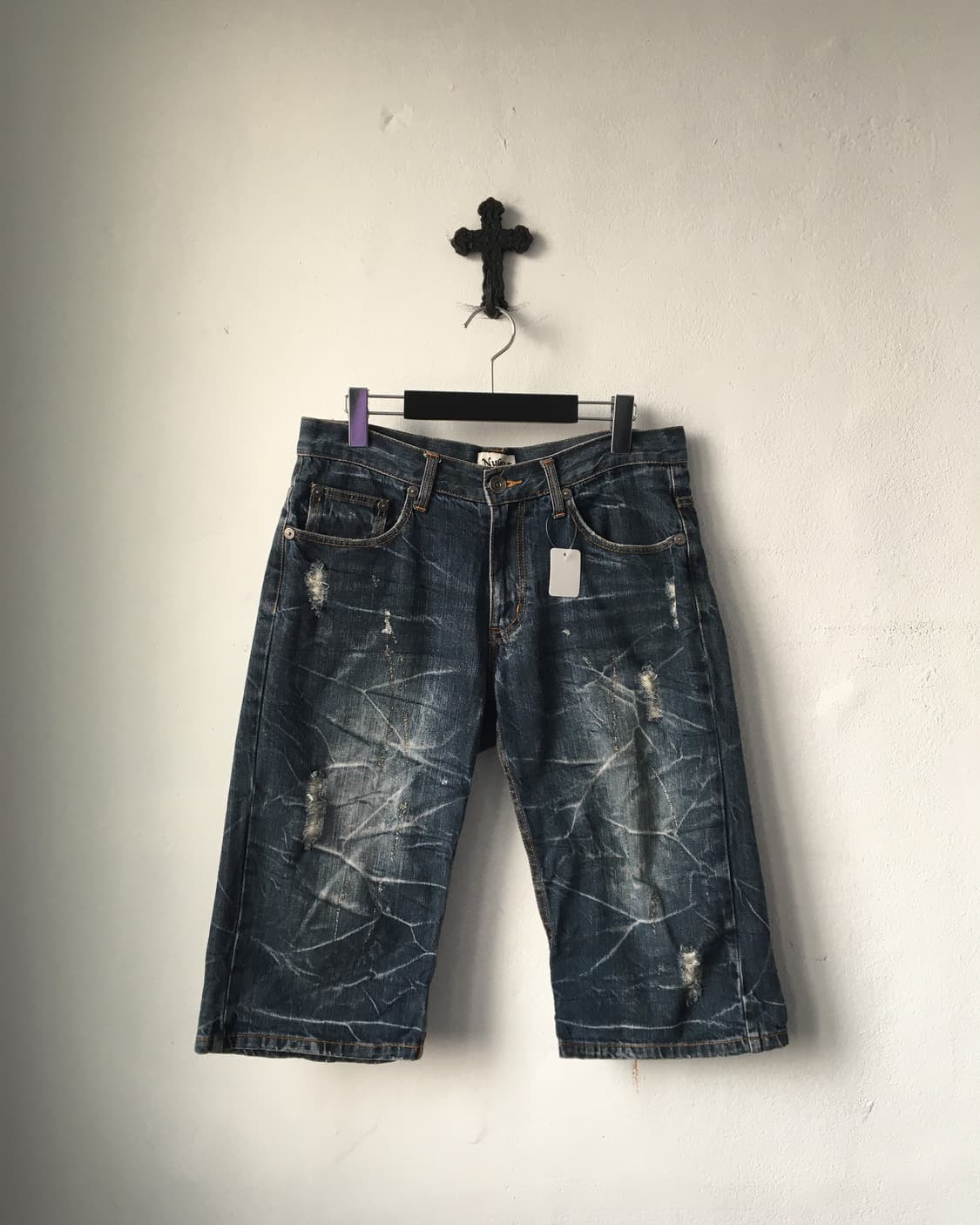 Washing denim half pants 상품이미지2