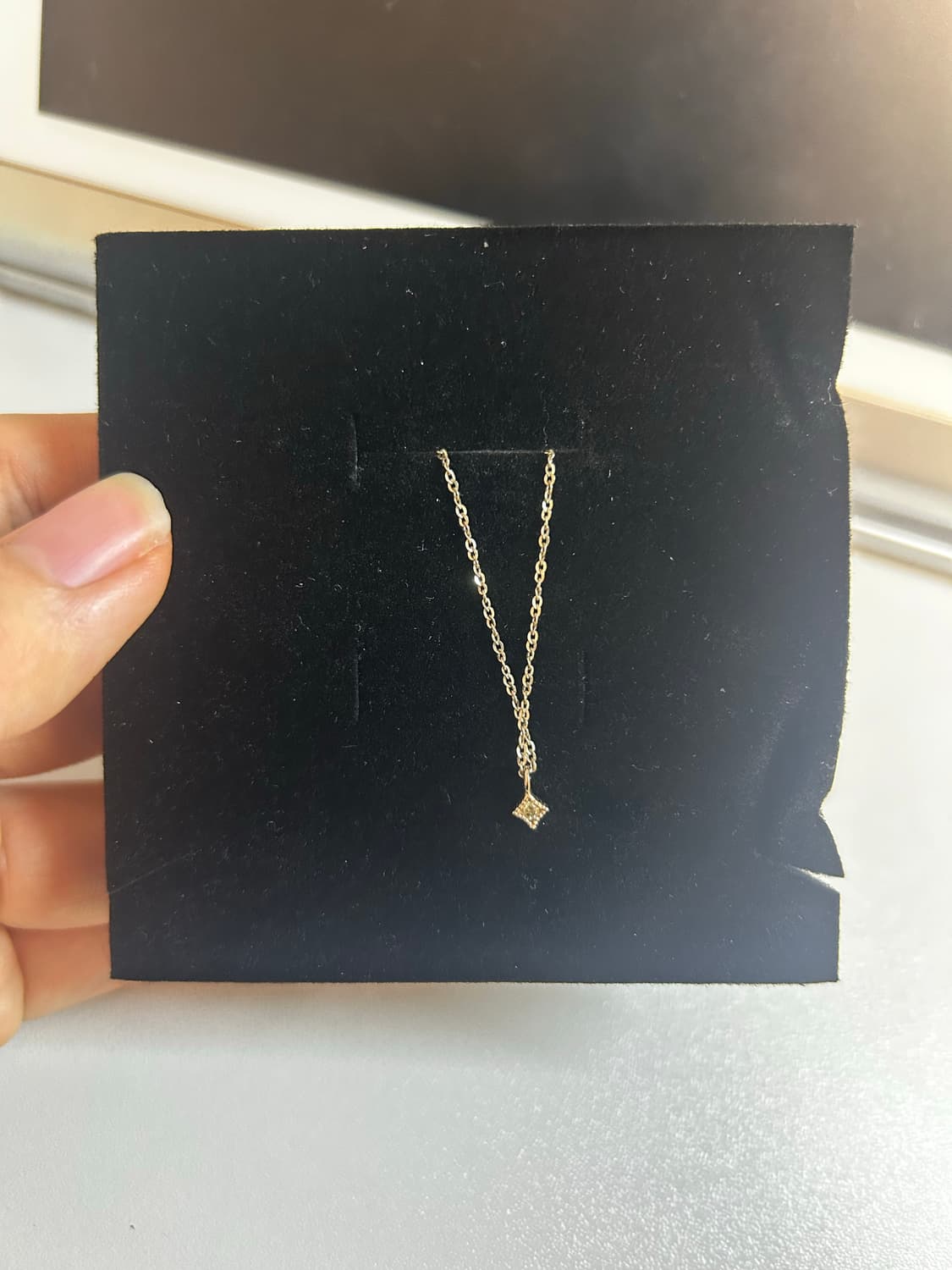 보라상자 샴페인골드 다이아 14k 목걸이(거의 새상품) 상품이미지3