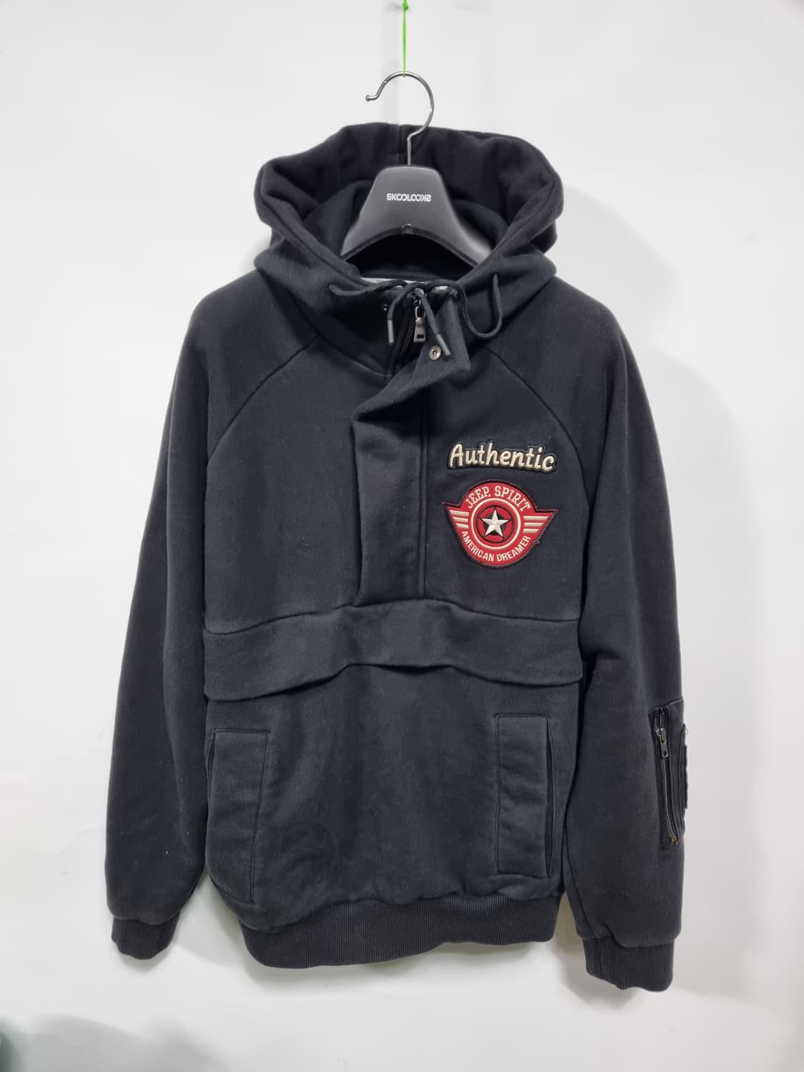 지프 스피릿 반집업 블랙 후드티 100 상품이미지1