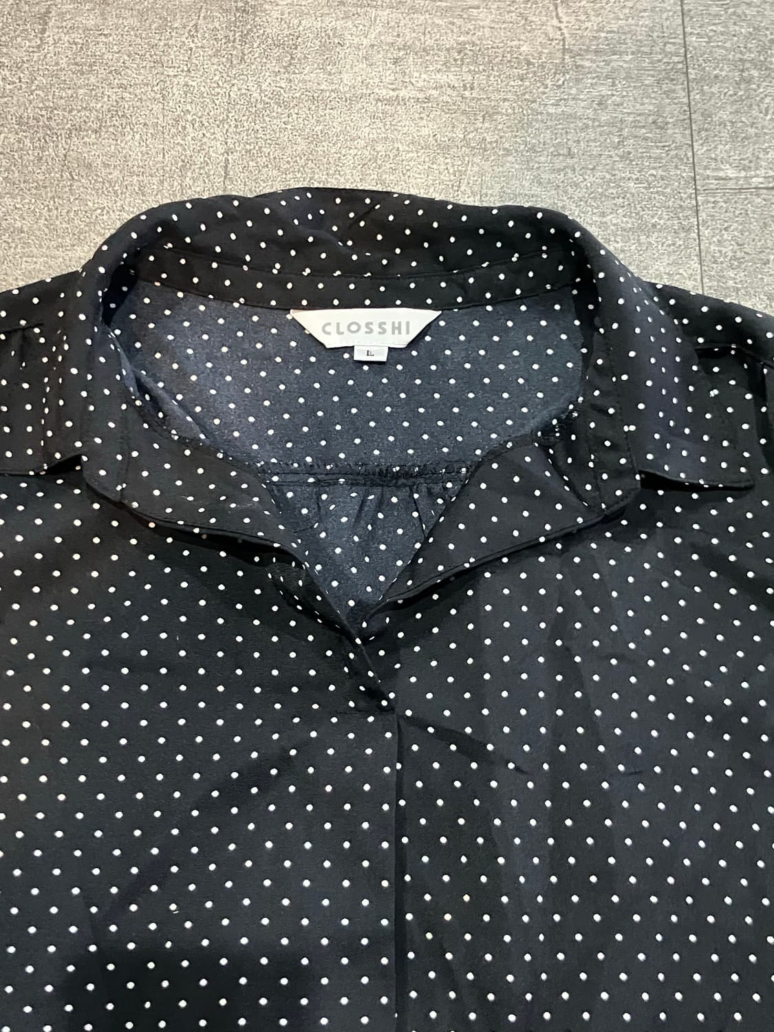 일본빈티지 Closshi 핀터깔 달천깔페어리 도트블라우스 상품이미지2