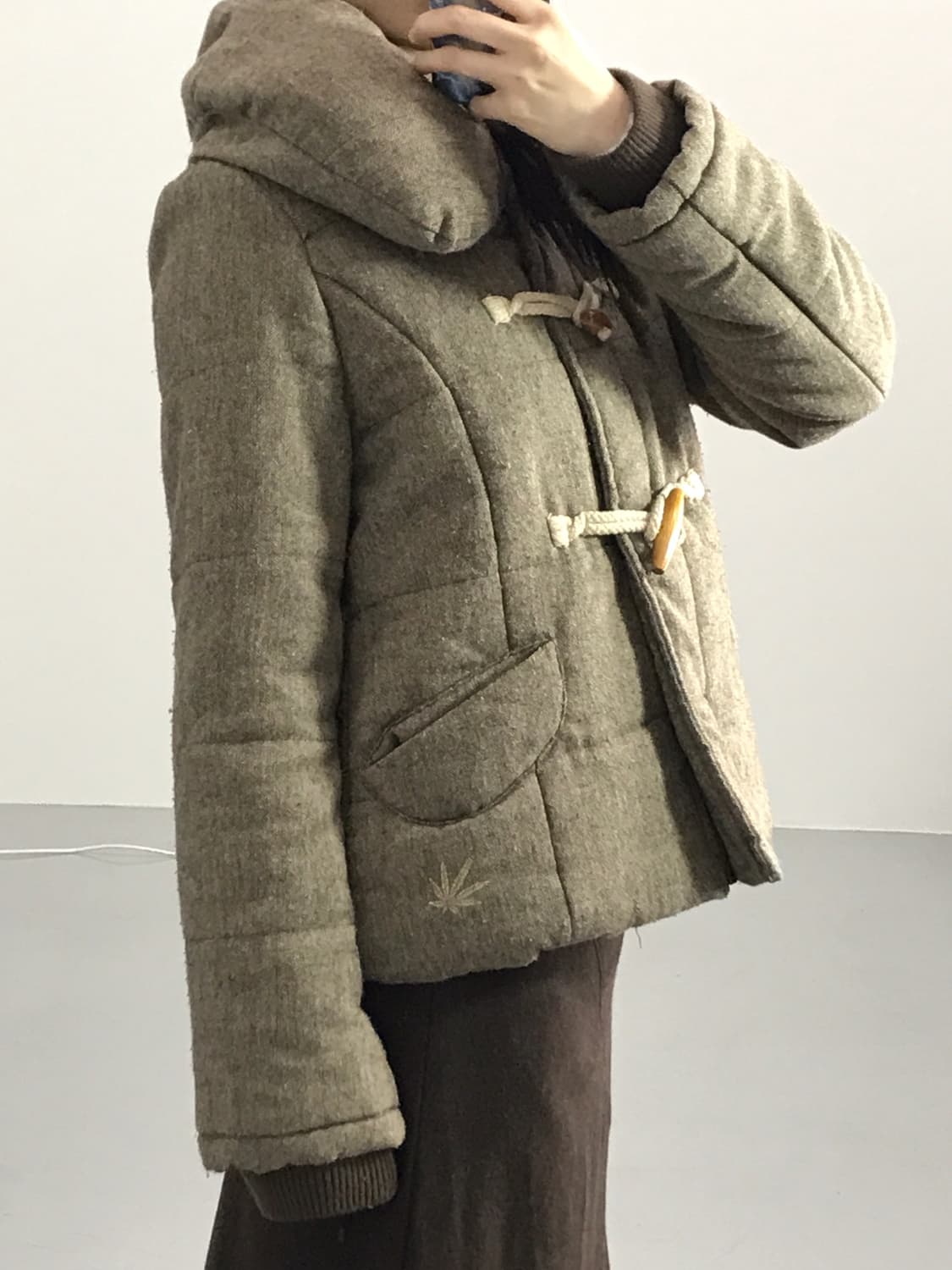 Jpn Linen Texture Toggle Padded Jacket 상품이미지3