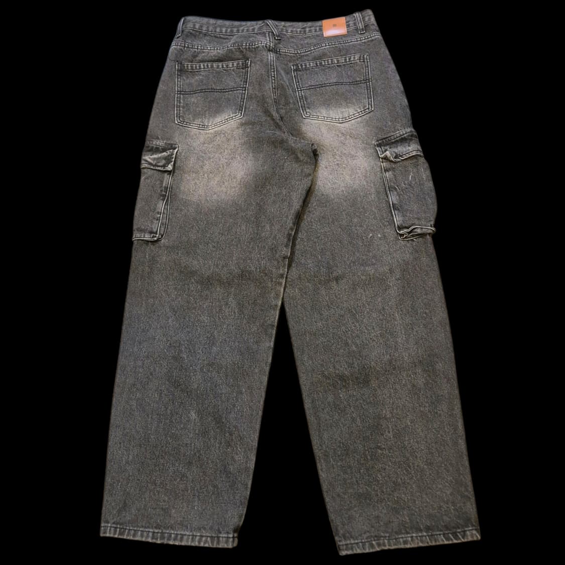 32인치 워싱블랙 카고 와이드데님팬츠  상품이미지2