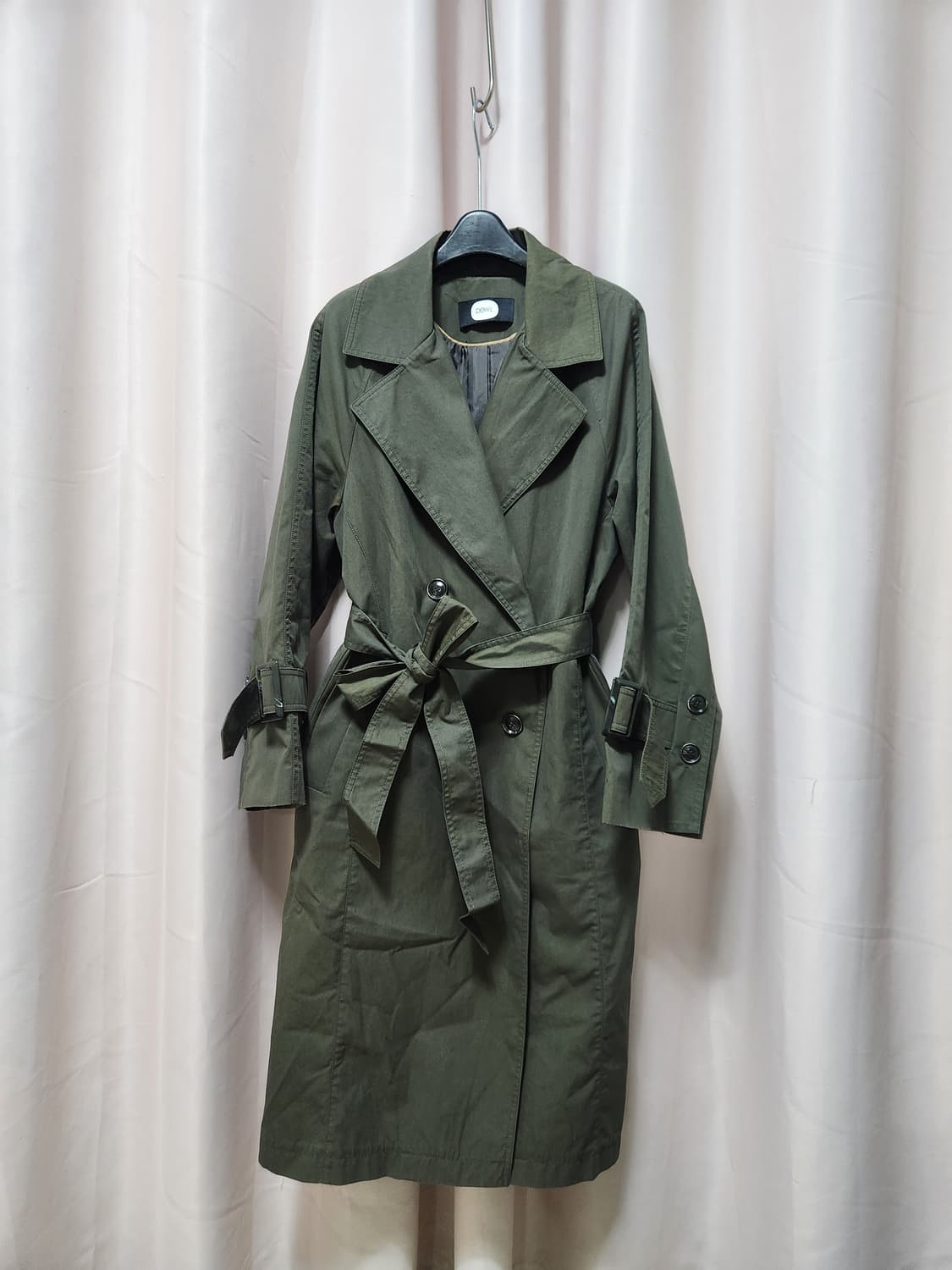 듀엘 카키색 롱 트렌치코트 상품이미지1