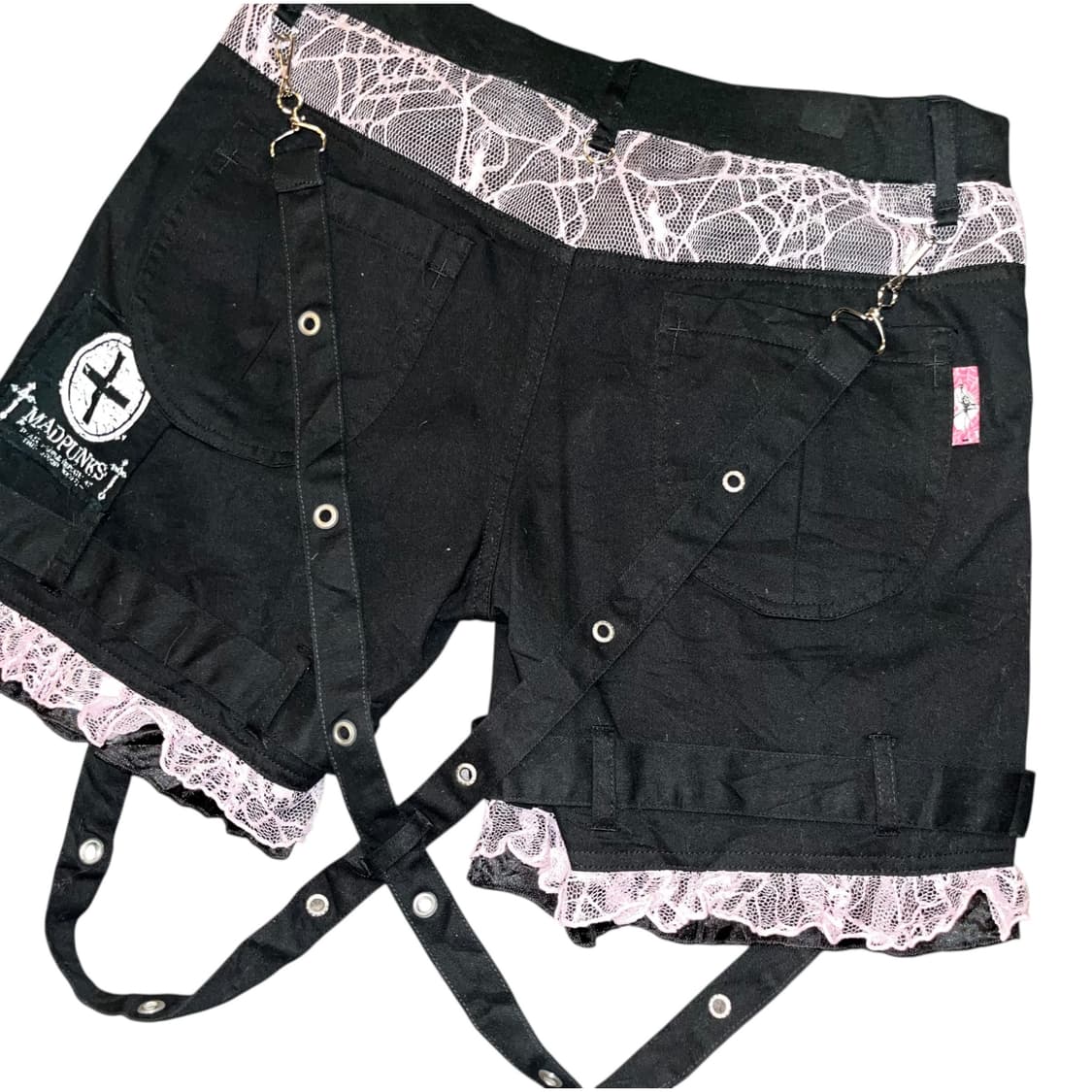 MAD PUNKS 매드펑크 핑크레이스 서스팬더 반바지 펑크y2k 상품이미지4