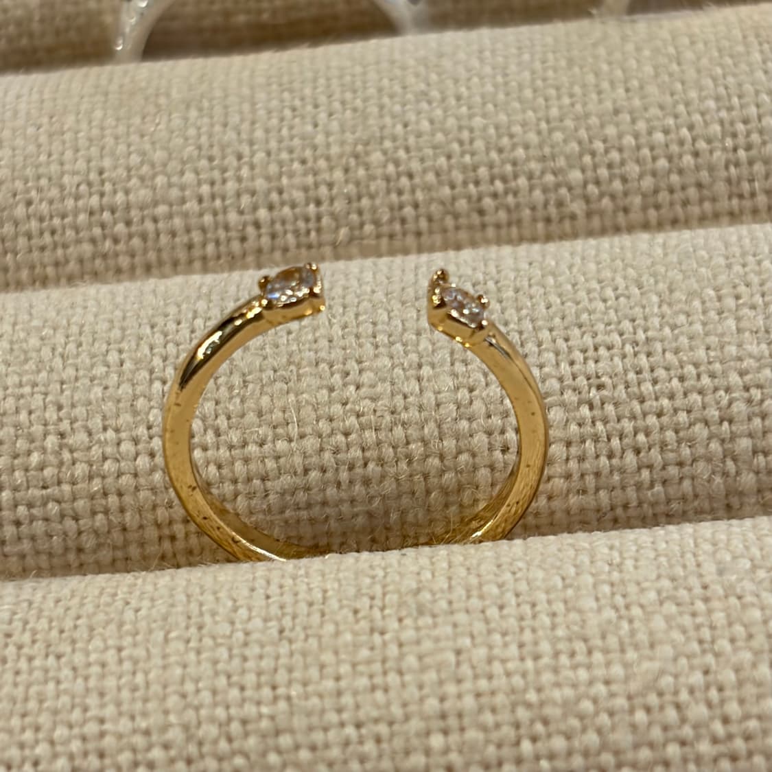 새상품 여성 신주 은도금 오픈큐빅 골드 반지 상품이미지5