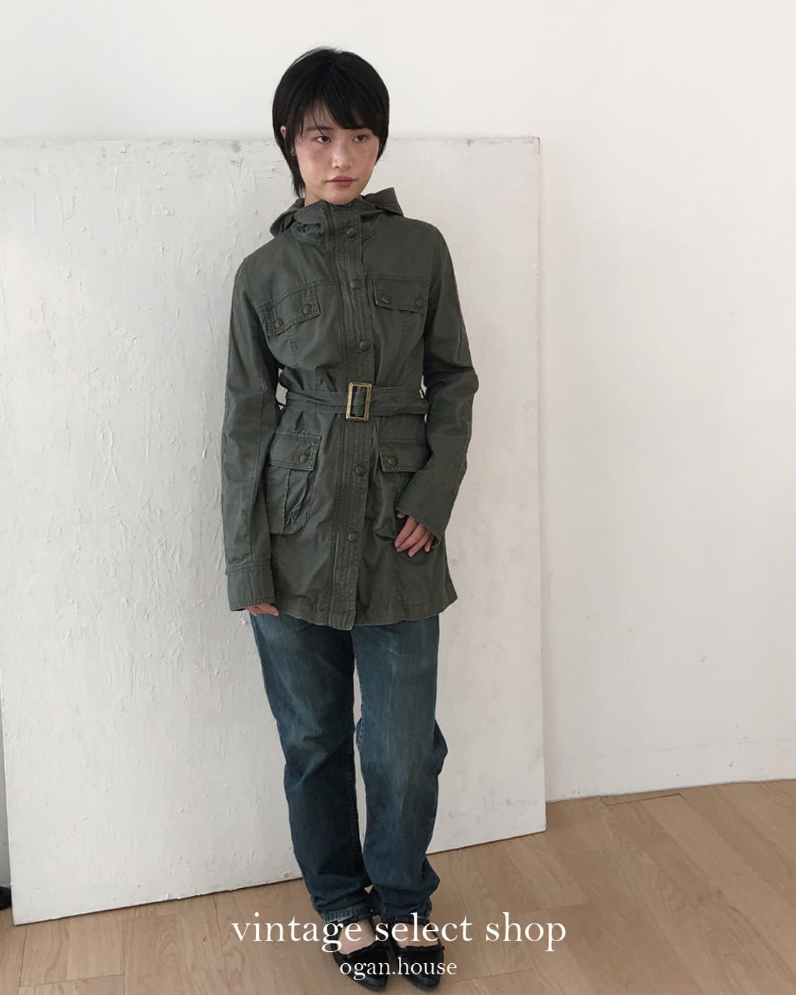 vintage khaki hood safari jacket 상품이미지2