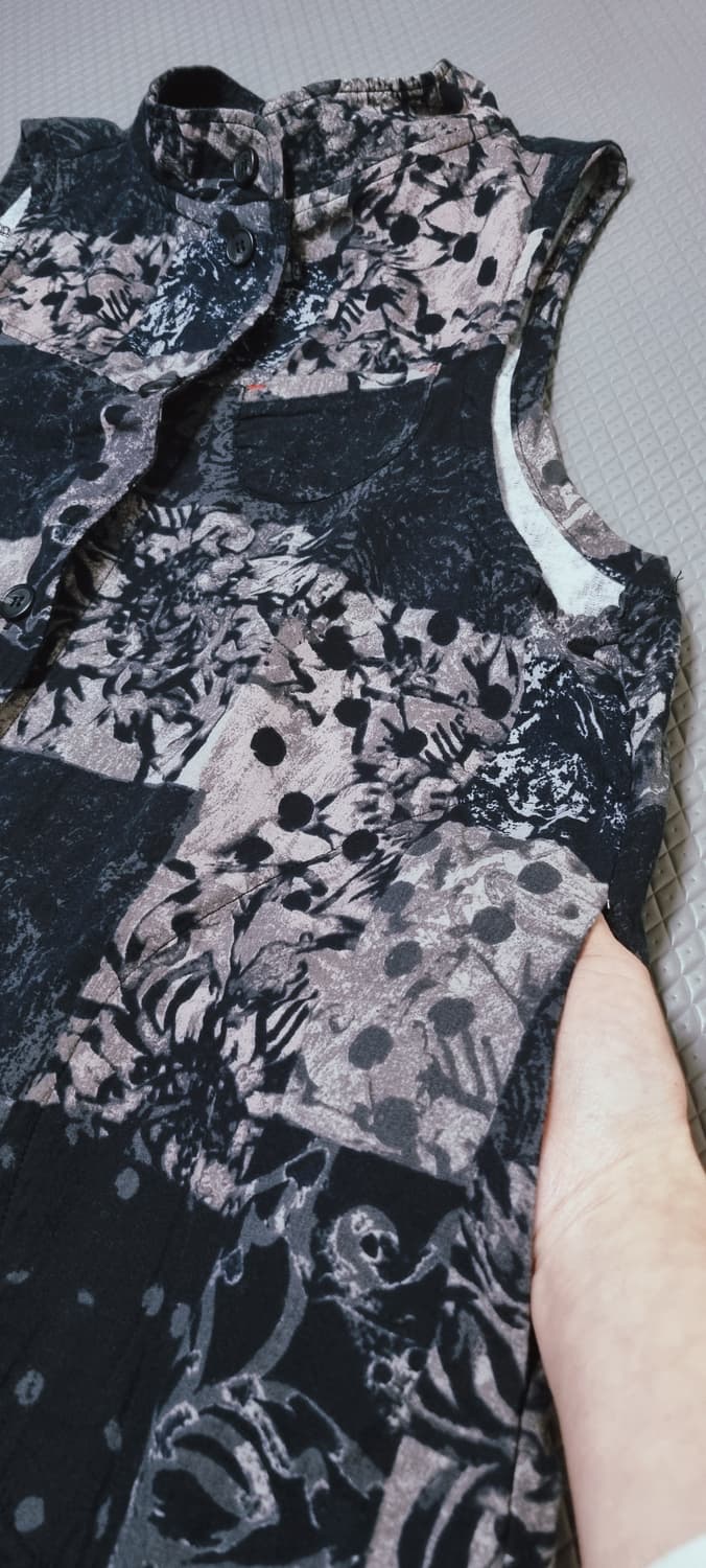 개량복 꽃무늬나염  롱가디건 조끼 상품이미지6