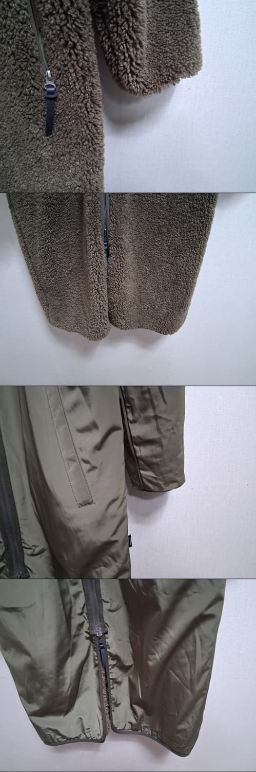 whideout 남성 카키색 양면 뽀글이롱코트 남성 여유95 여성7788 상품이미지3