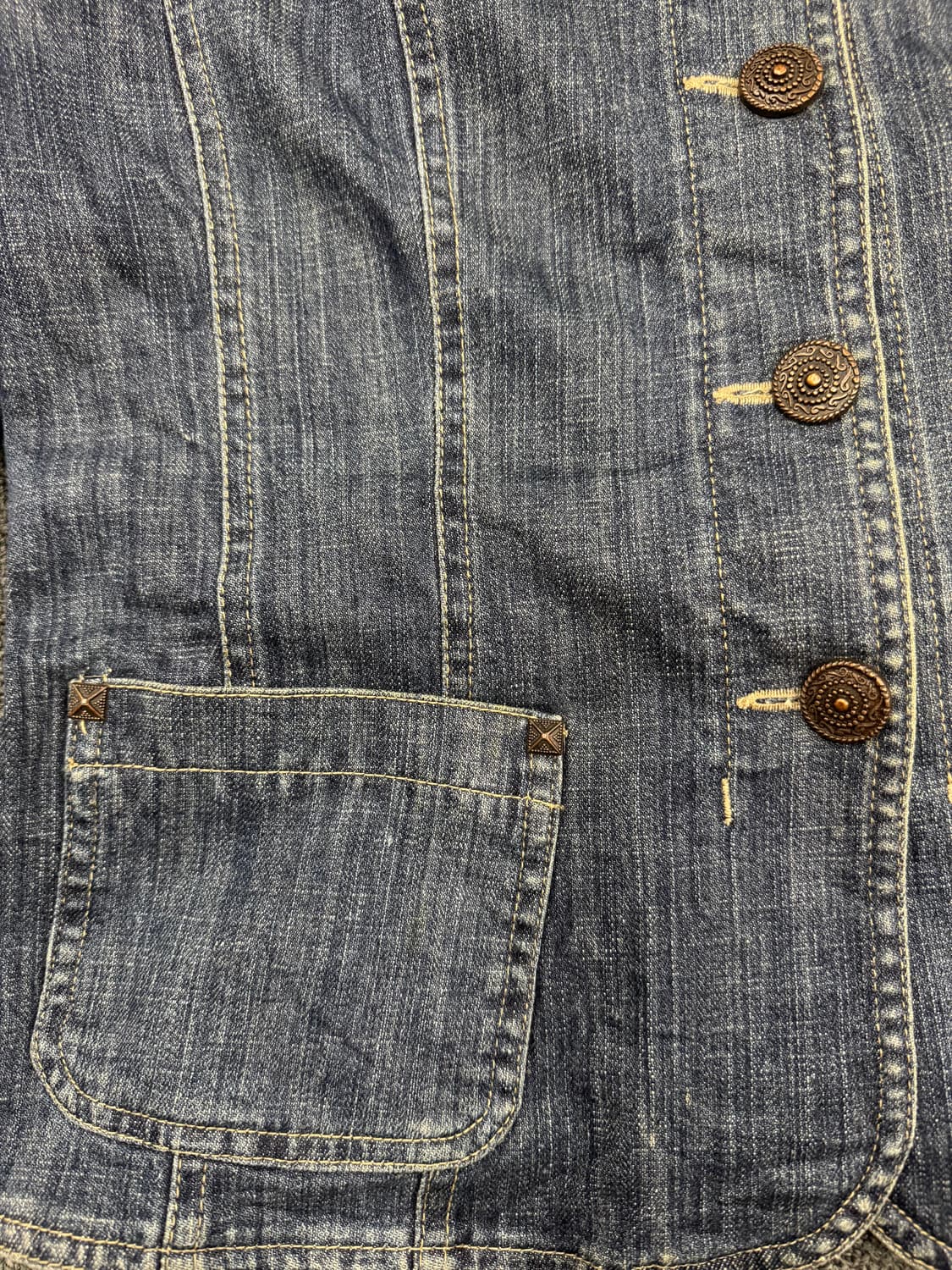 4)Laurapetites 빈티지 논카라 여성 데님 자켓 상품이미지3