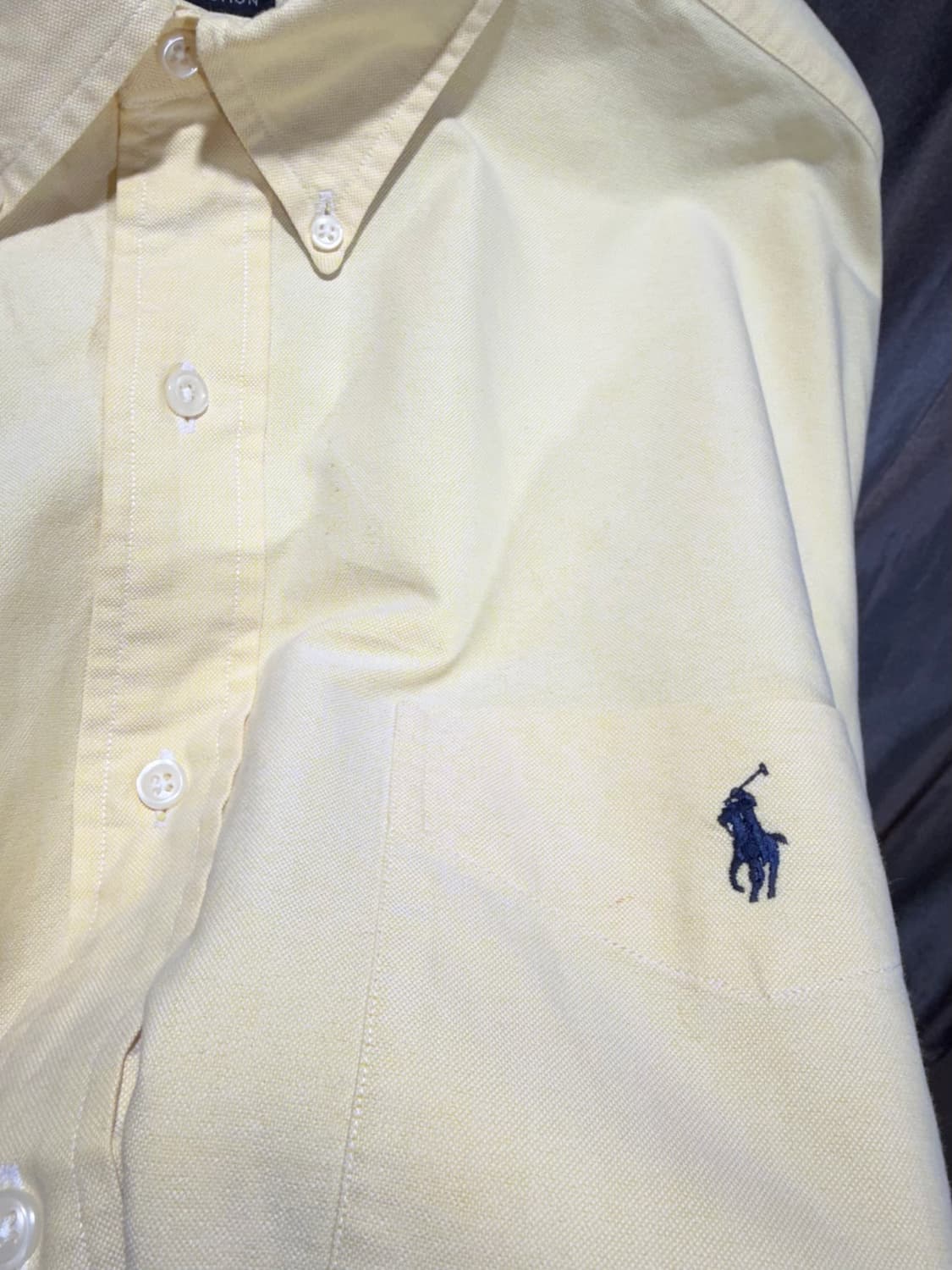 L 폴로랄프로렌 BIG SHIRT 원포켓 옐로우 코튼 셔츠 상품이미지7