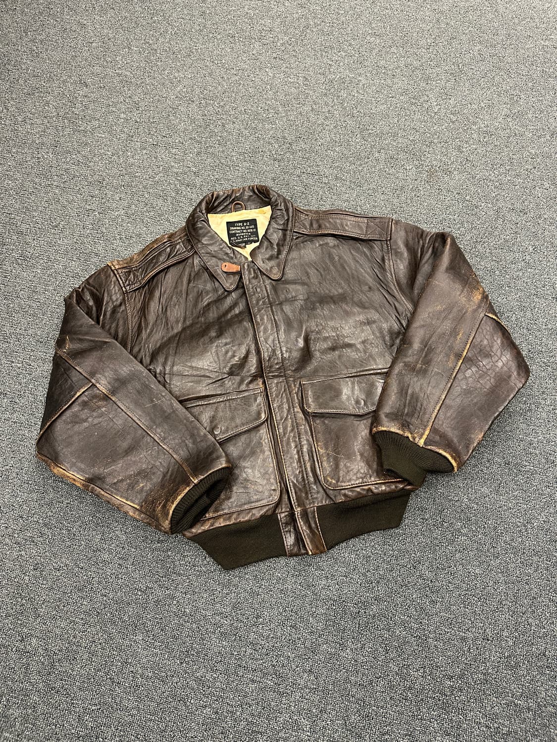 90‘s AVIREX TYPE A-2 레더자켓  상품이미지3