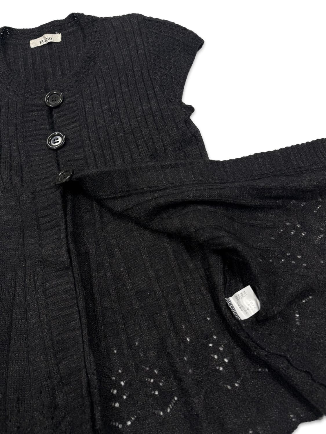 빈티지 블랙 모리 니트 레이어드 가디건 상품이미지4