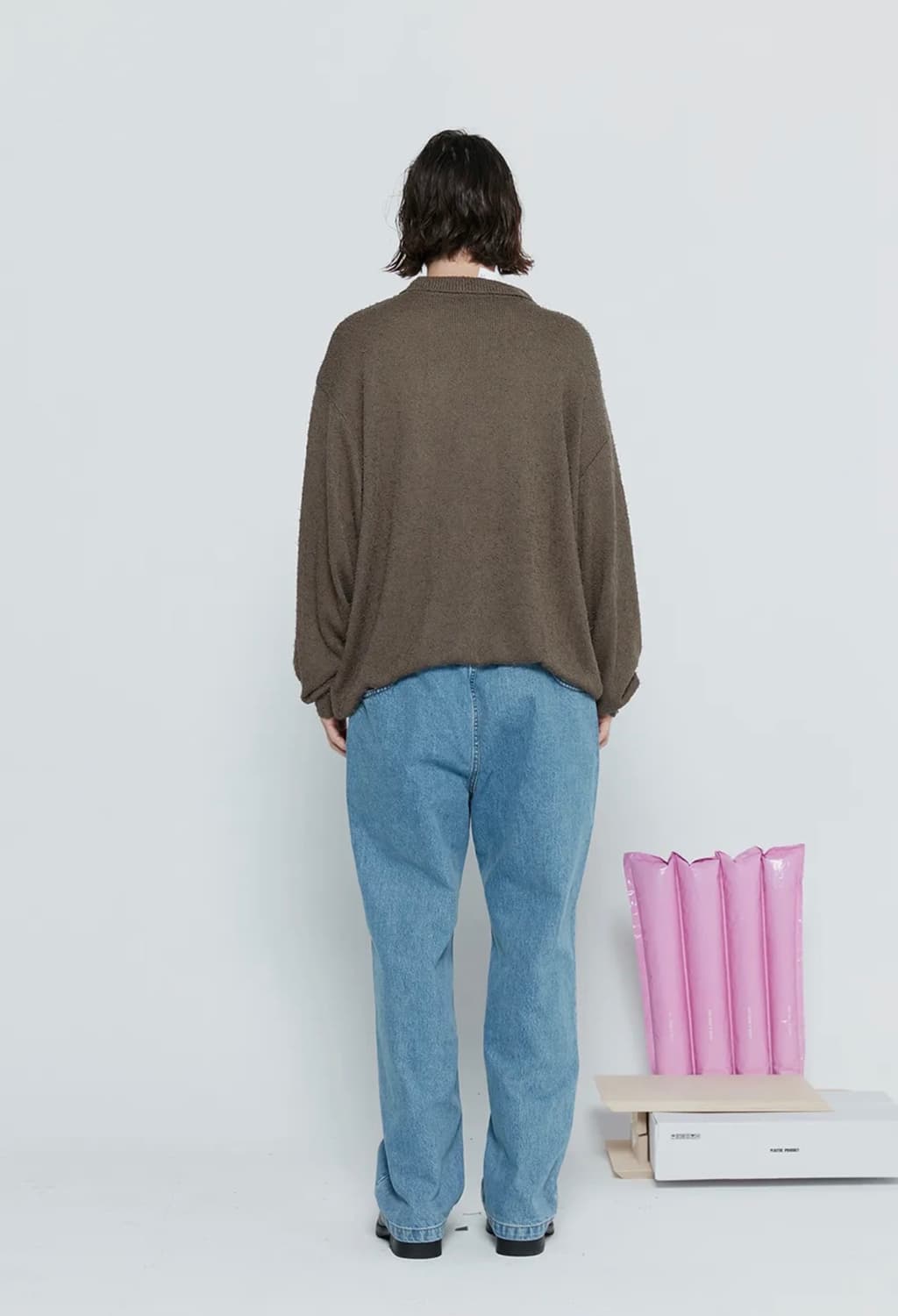 플라스틱프로덕트 폴로 니트 브라운 상품이미지2