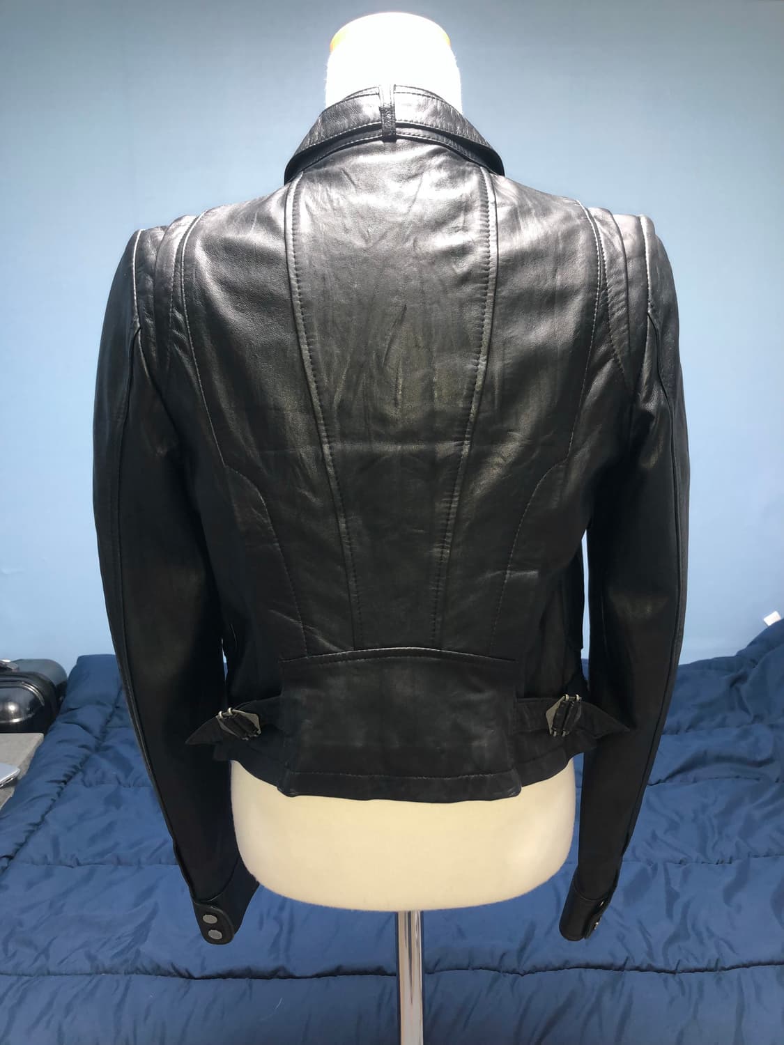 빈티지 구제 y2k 리얼 레더 라이더 크롭 가죽 자켓 상품이미지2