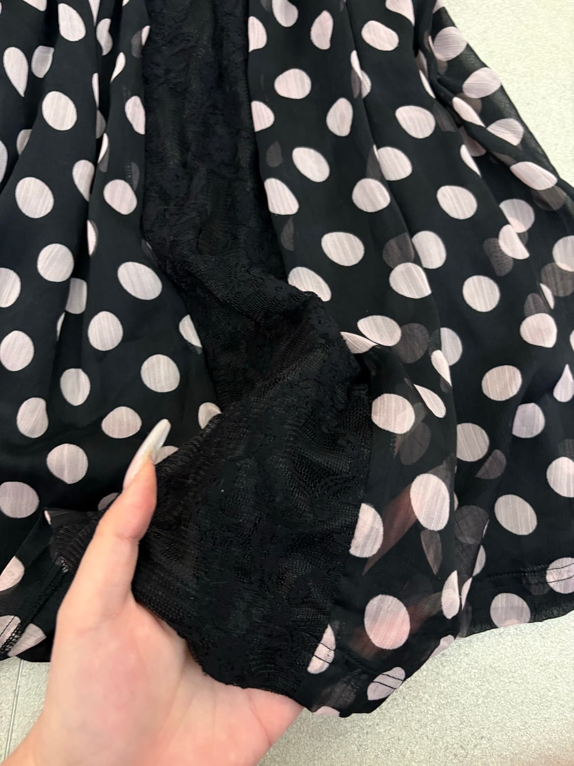 도트 레이스 갸루 원피스 상품이미지3