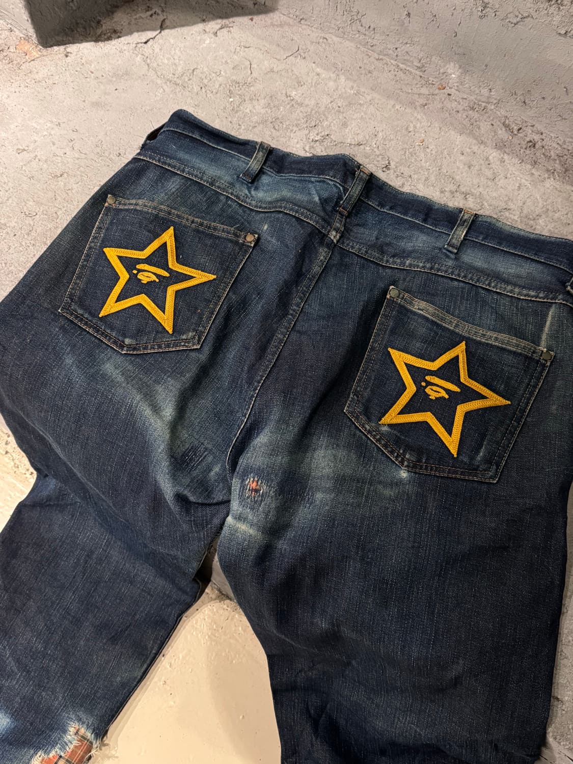 00s 베이프 스타 커스텀 워시드 데님팬츠  상품이미지1