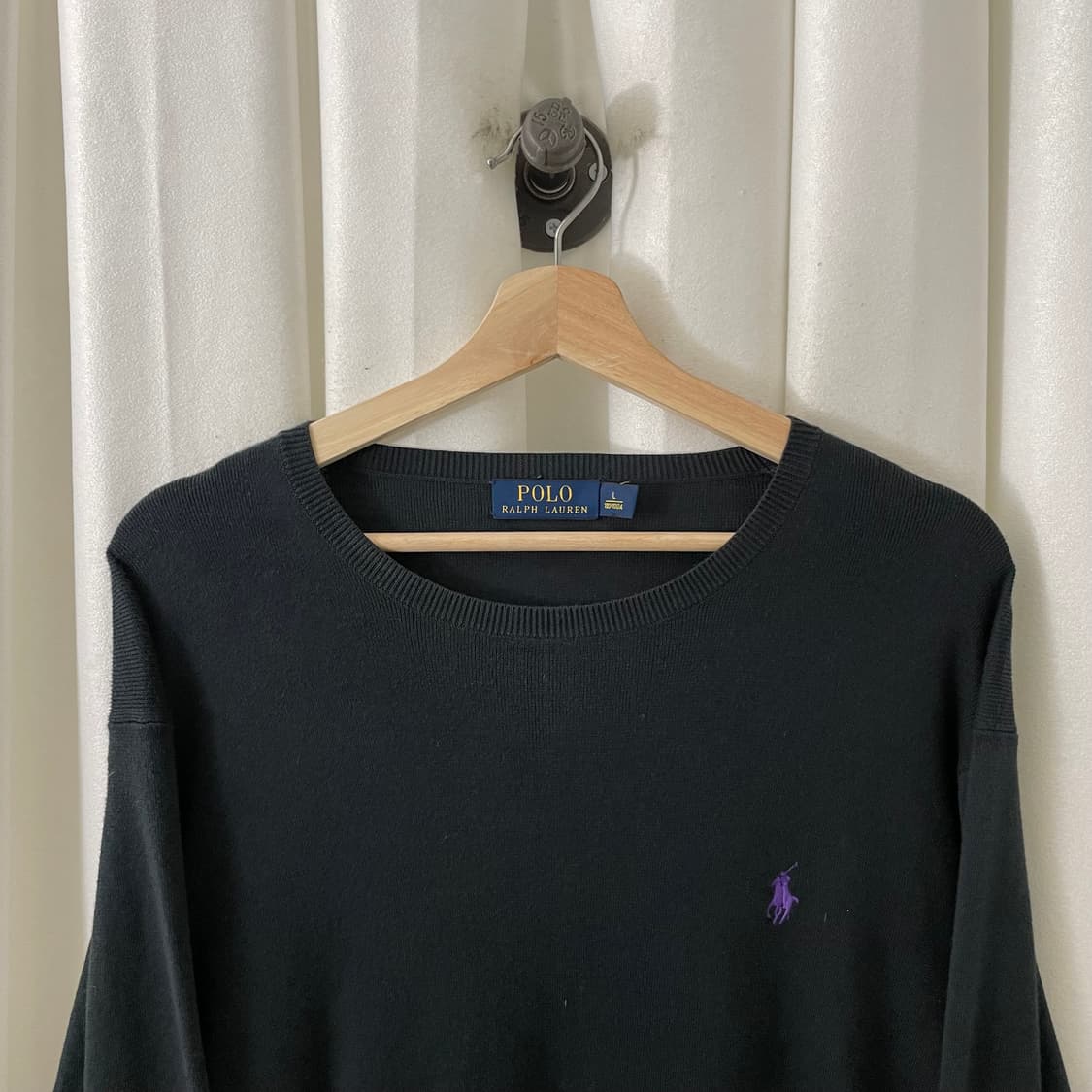 폴로 블랙 라운드넥 니트 상품이미지3